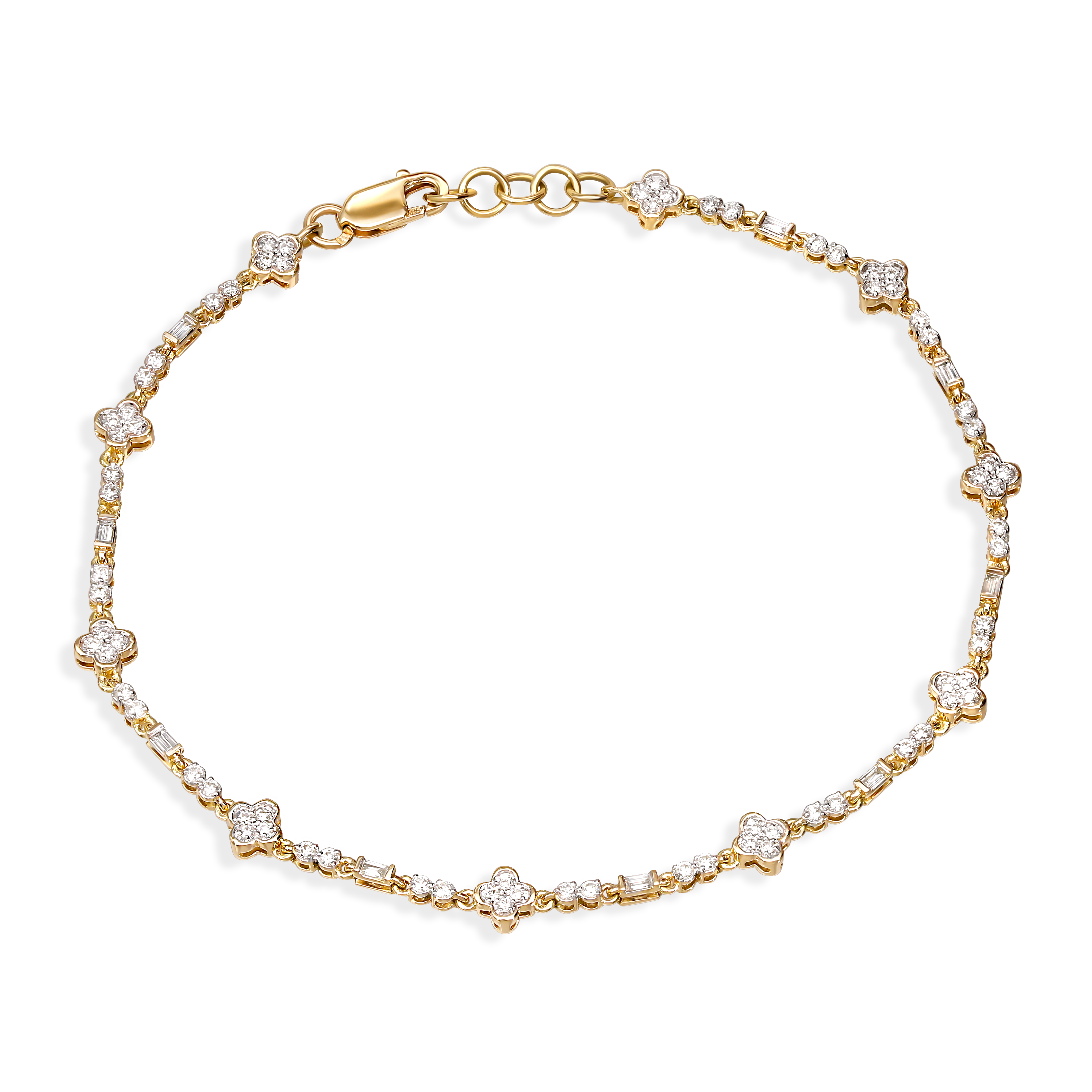 Bransoleta złota z diamentami naturalnymi 0.57 ct, próba 585