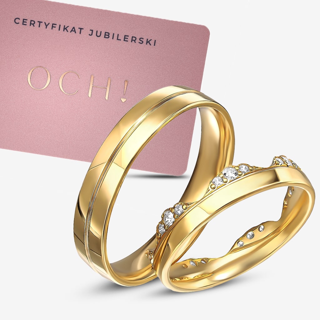 Jubilerski certyfikat autentyczności obrączek ślubnych OCH!