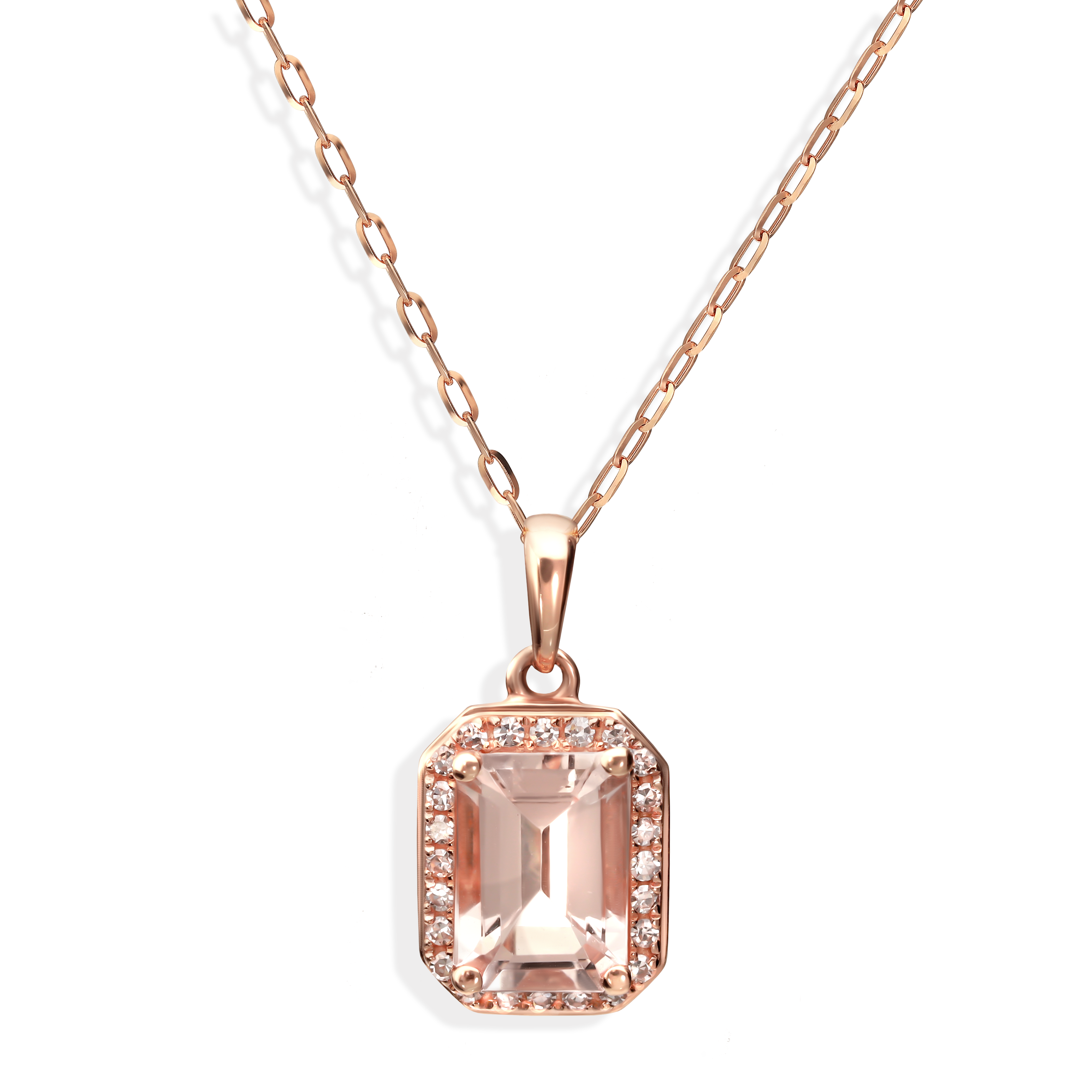 Zawieszka z różowego złota z morganitem, pr.585