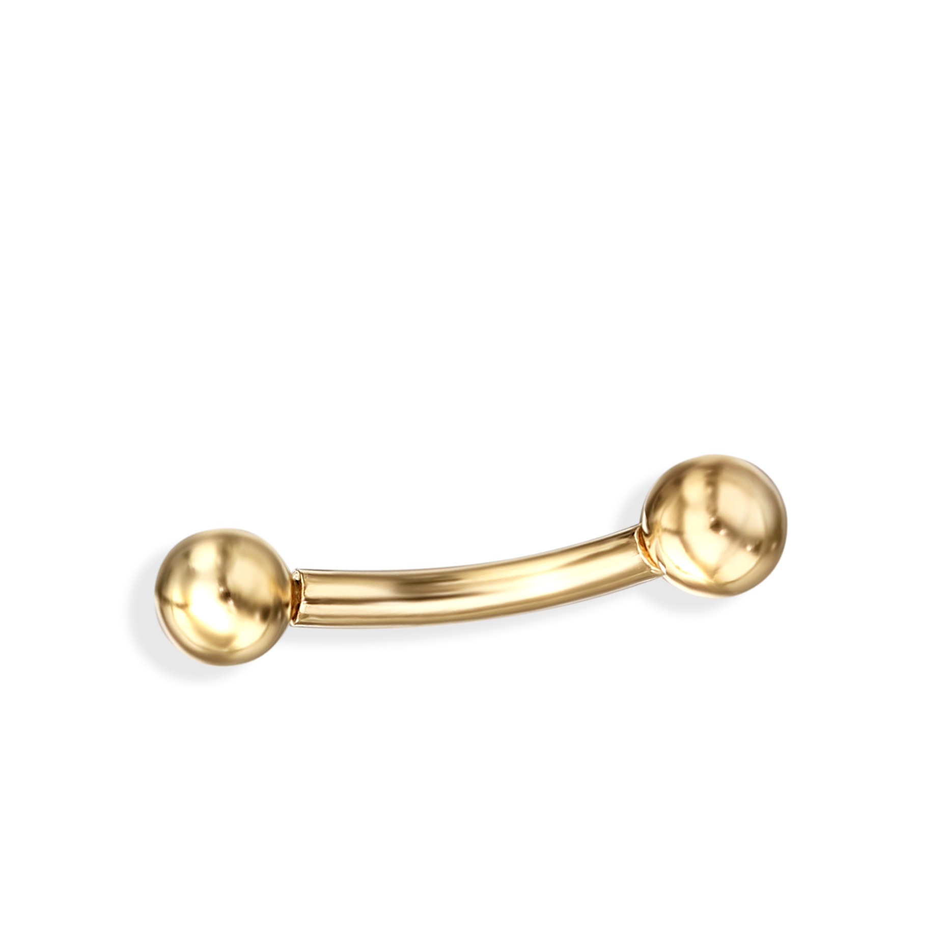 Złoty kolczyk do brwi piercing, długość 8 mm, próba 585