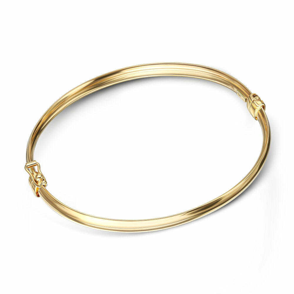 Złota sztywna bransoleta koło, próba 585