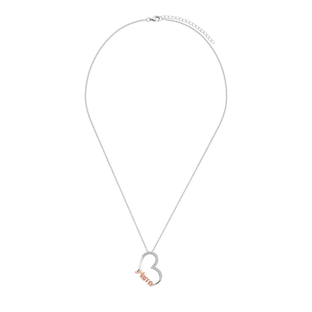 Naszyjnik srebrny z napisem mama, próba 925