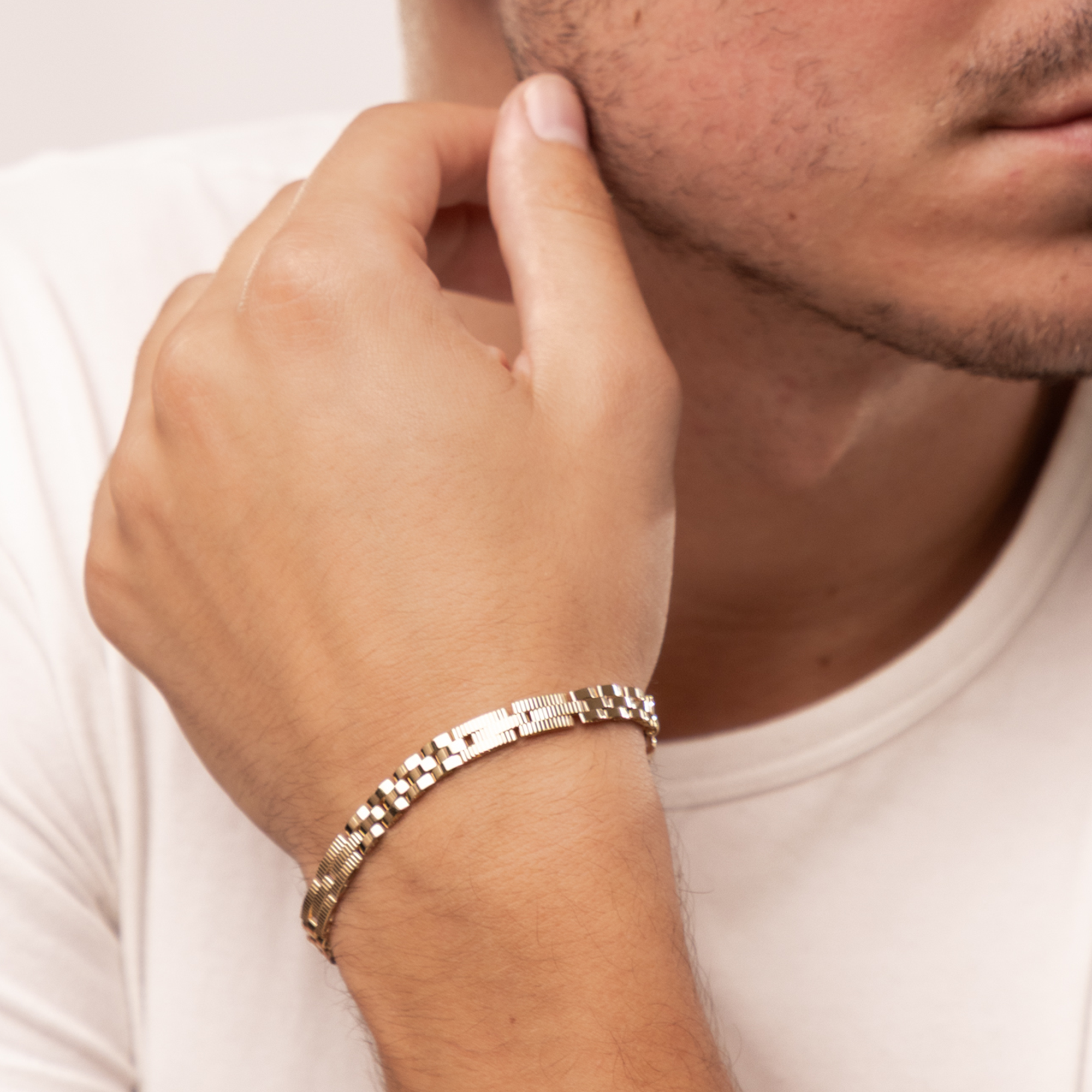 Bransoleta złota męska, długość 20 cm, próba 585