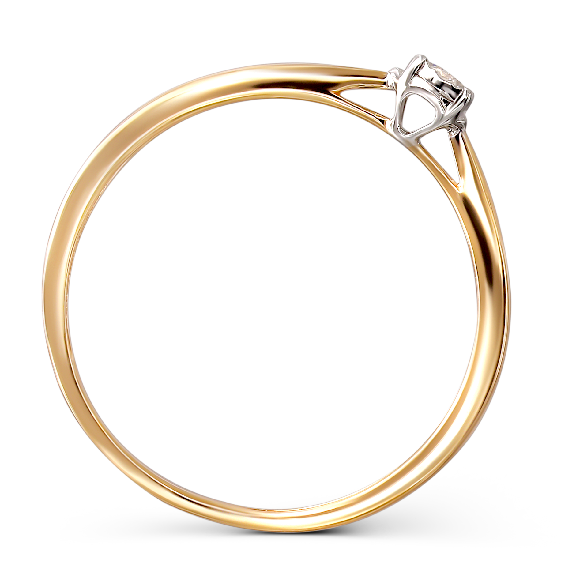 Pierścionek złoty z diamentem naturalnym 0.05 ct, próba 585