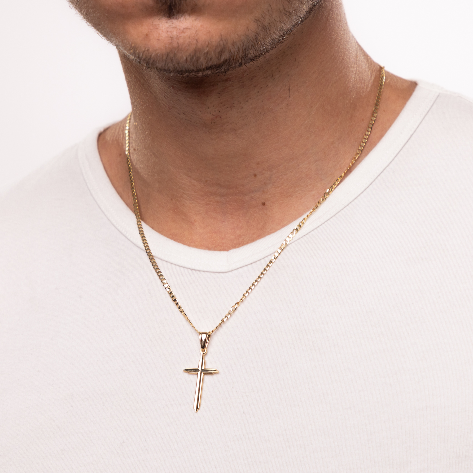 Krzyżyk złoty męski, próba 585 Krzyżyk złoty męski, próba 585