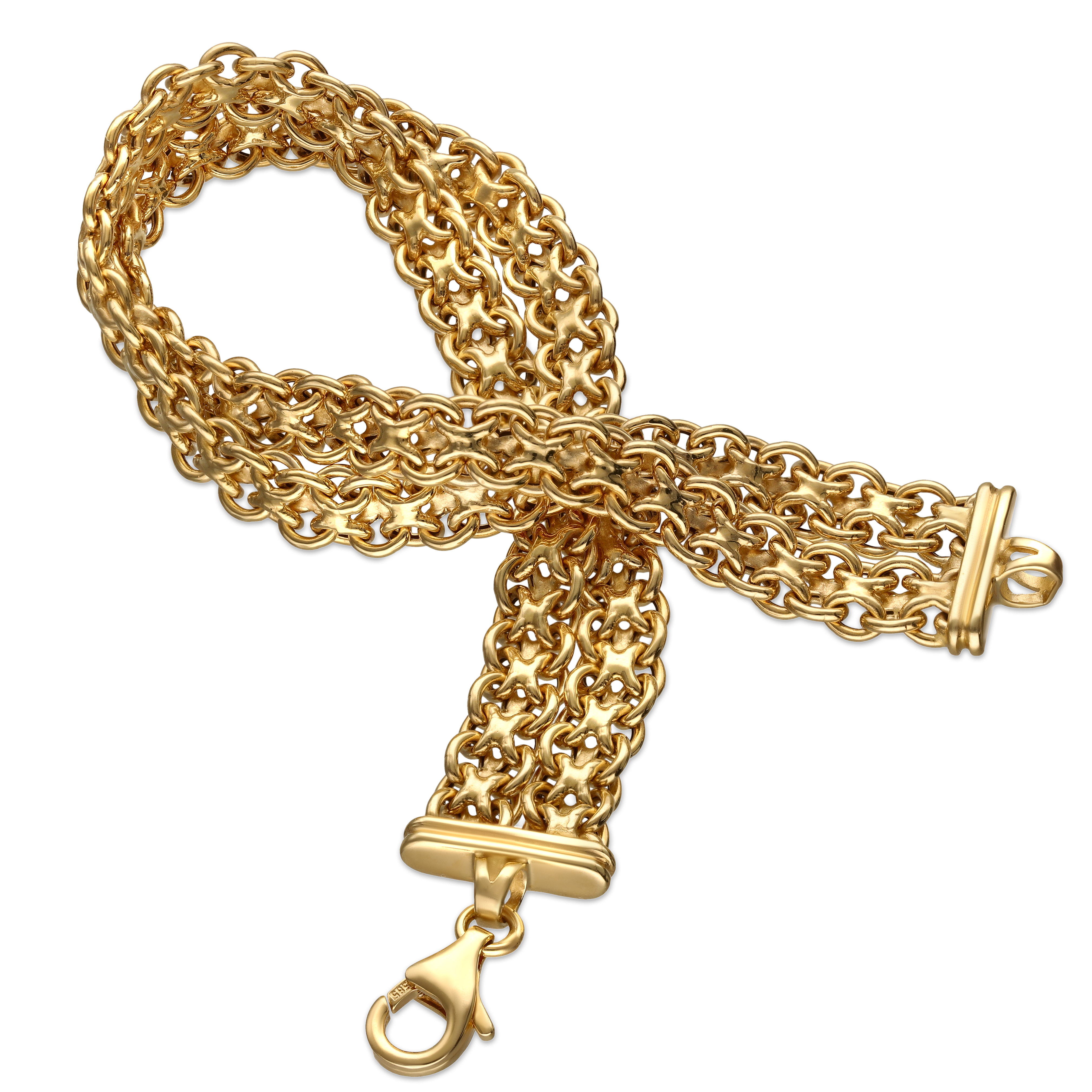 Unikatowa bransoleta złota splot bismark, próba 585