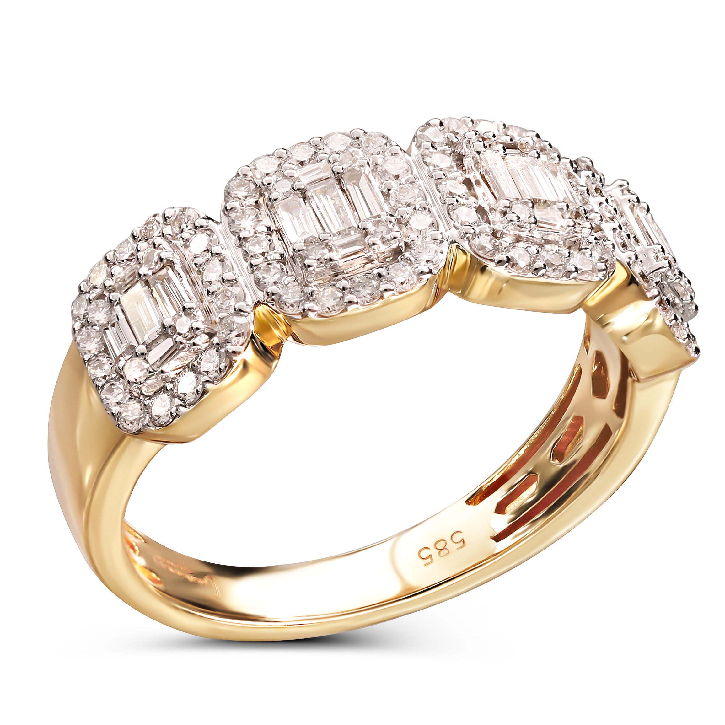Pierścionek złoty z diamentami naturalnymi 0.82 ct, próba 585