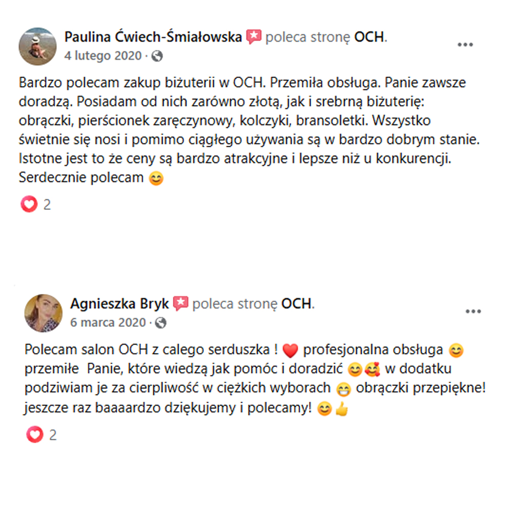 Opinia Facebook biżuteria OCH!