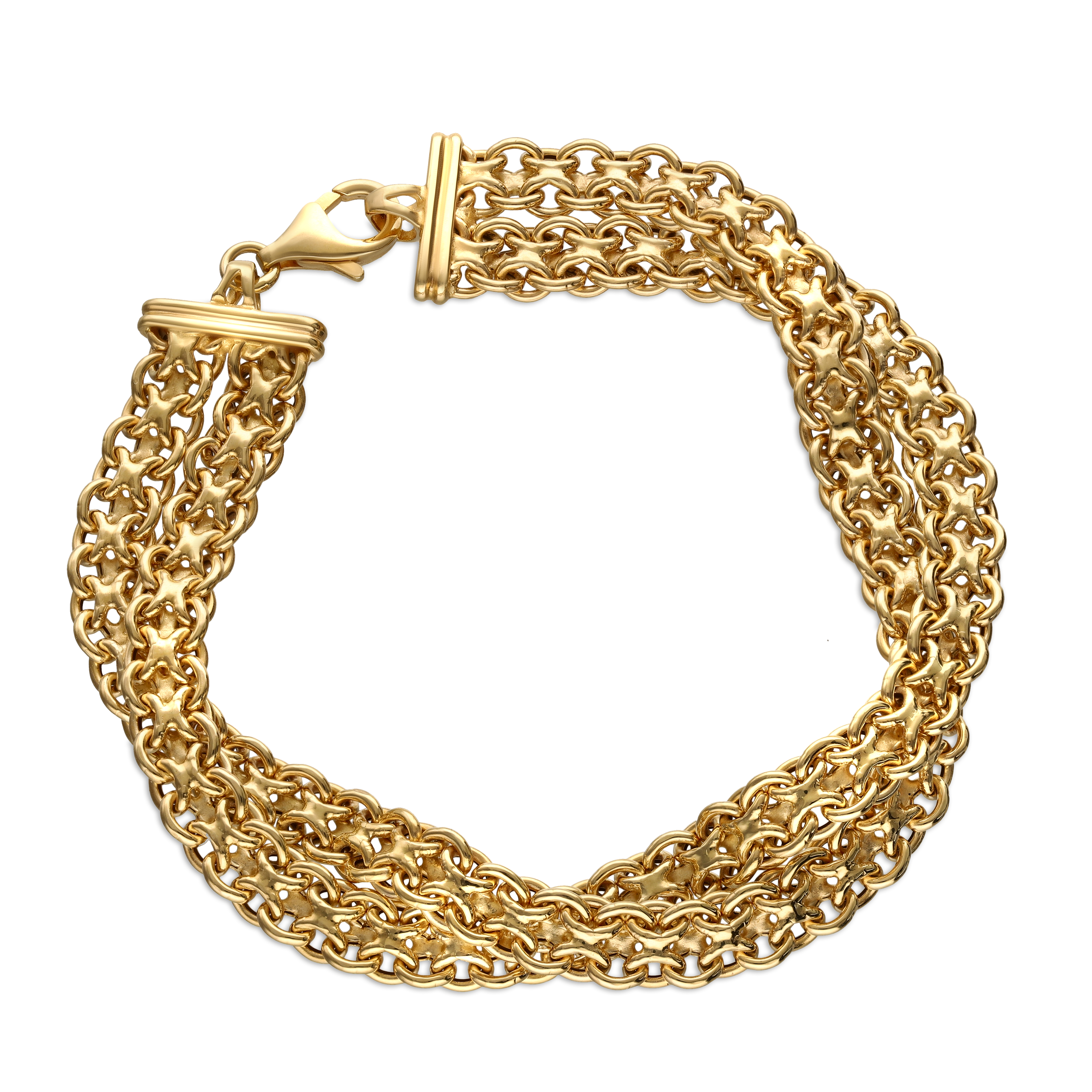 Unikatowa bransoleta złota splot bismark, próba 585