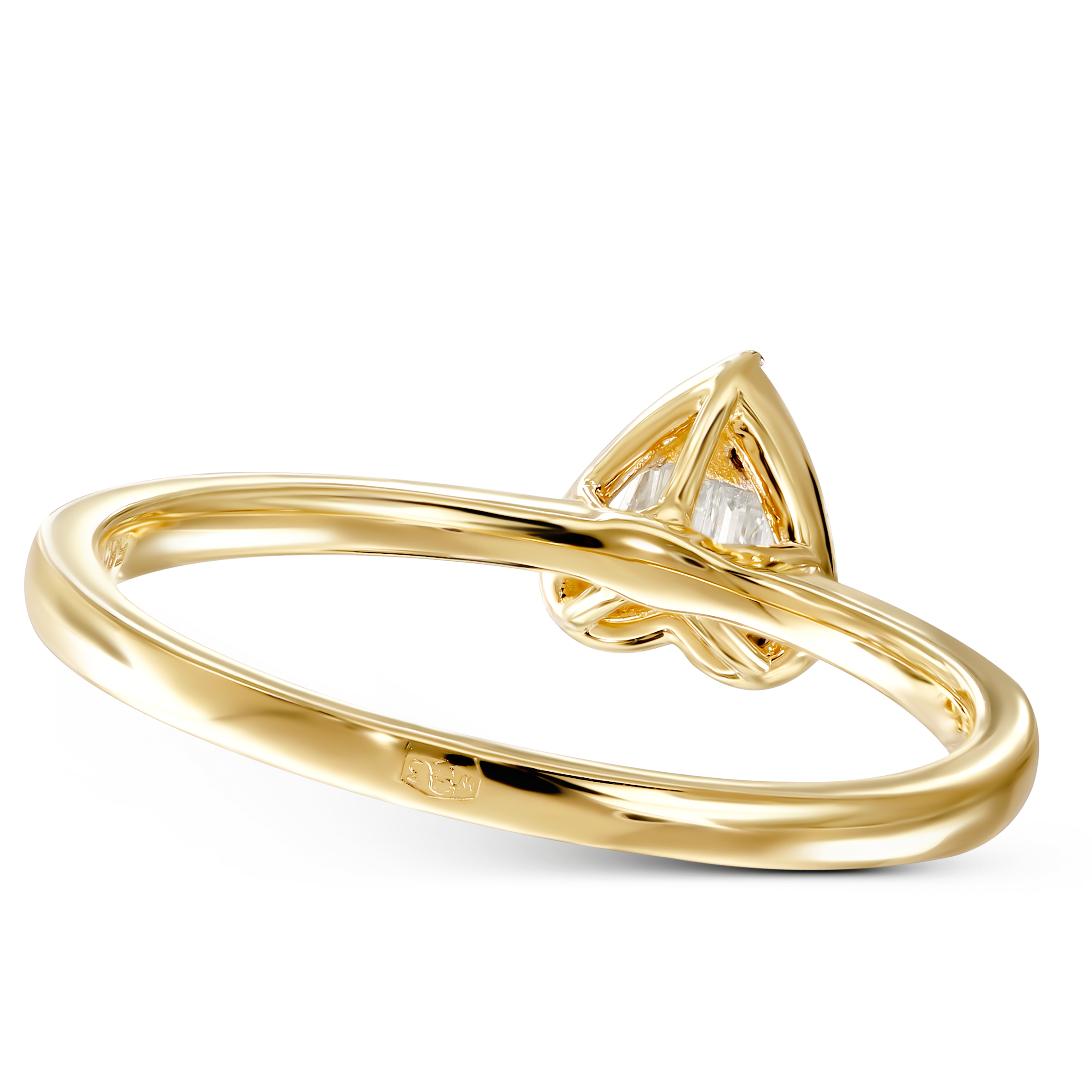 Pierścionek złoty z diamentami naturalnymi 0.15 ct, rozmiar 15, próba 585