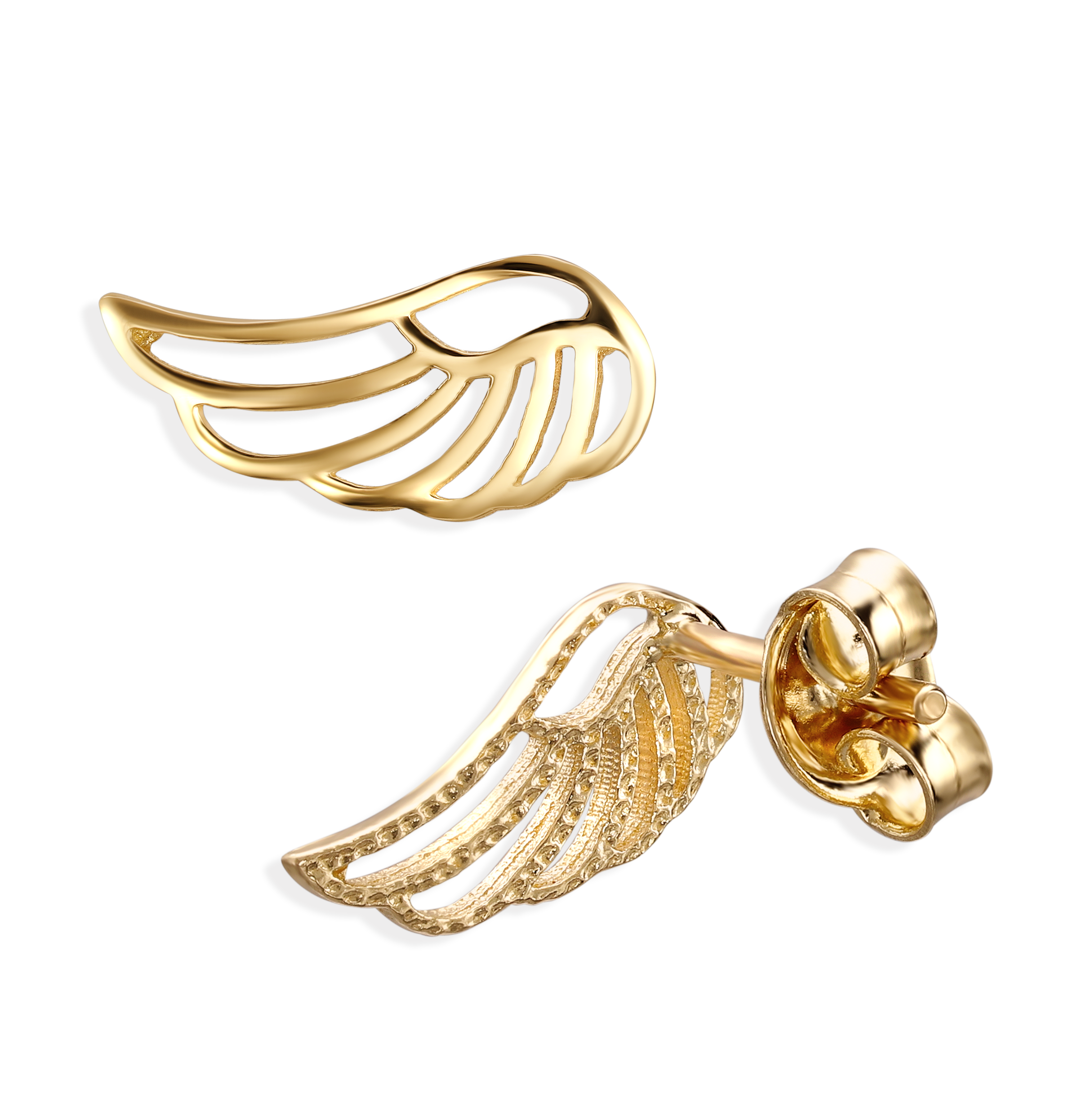 Kolczyki złote sztyfty skrzydła, próba 585