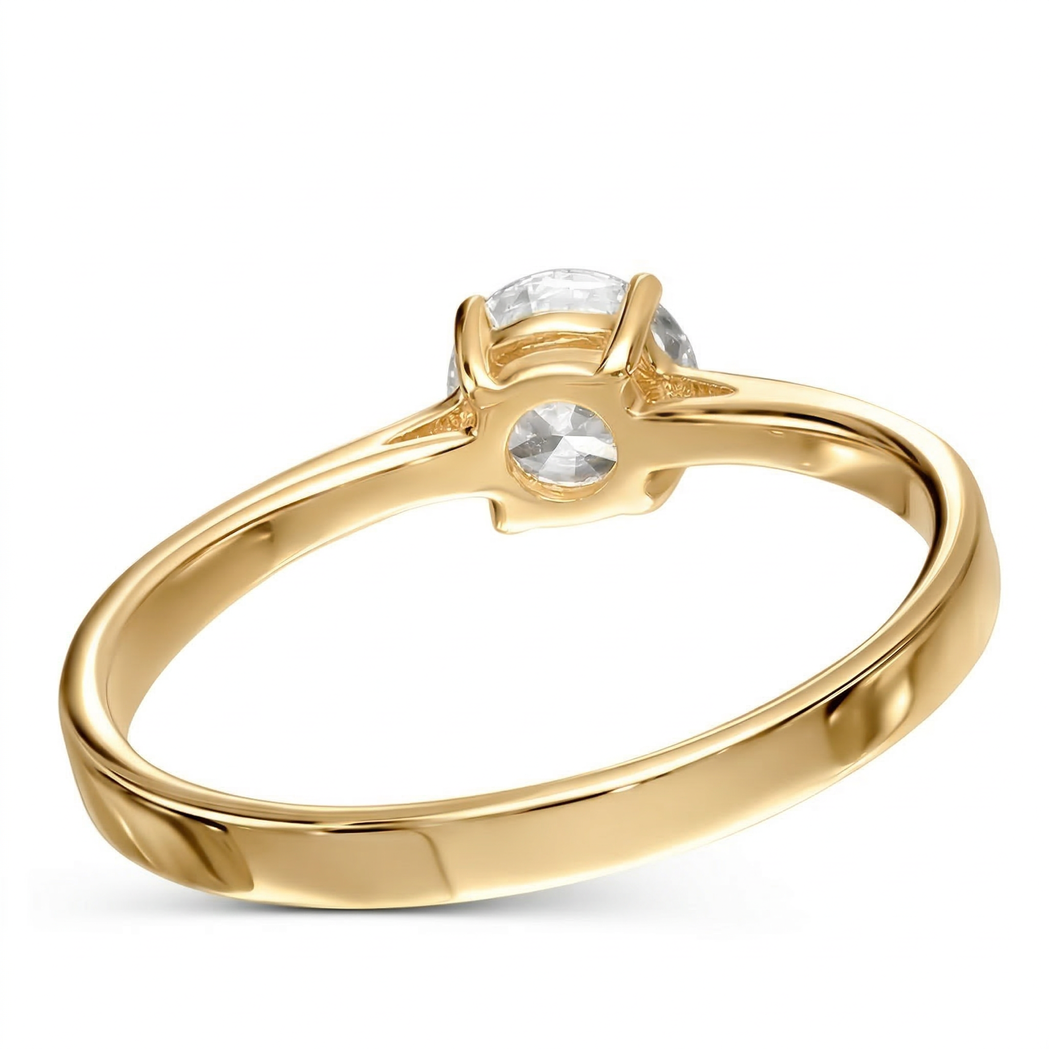 Pierścionek złoty z diamentem naturalnym 0.7 ct, certyfikat IGI, próba 585