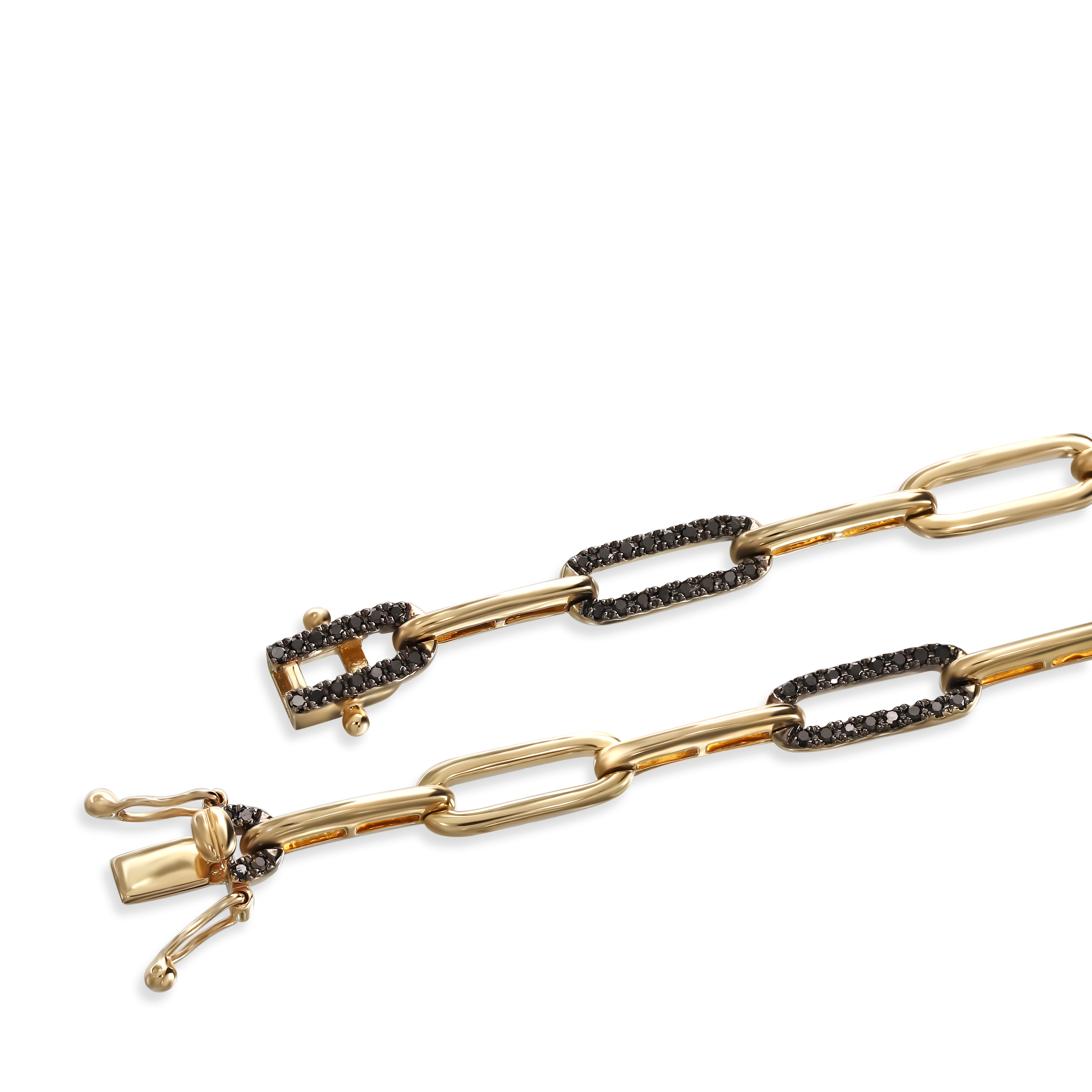 Bransoleta złota ankier z czarnymi diamentami naturalnymi 0,32 ct, próba 585