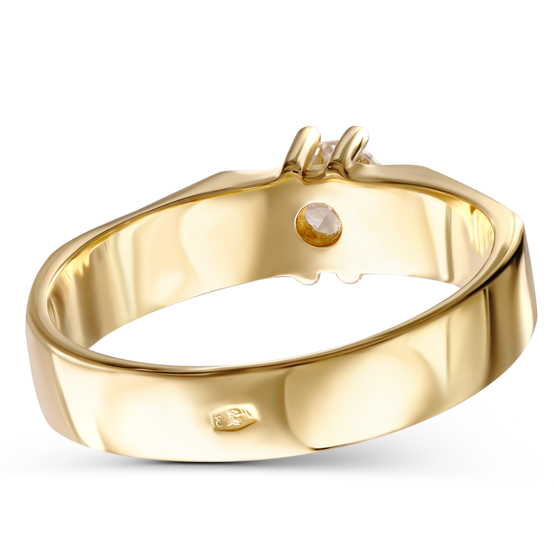 Pierścionek złoty z cyrkonią, rozmiar 11, próba 585