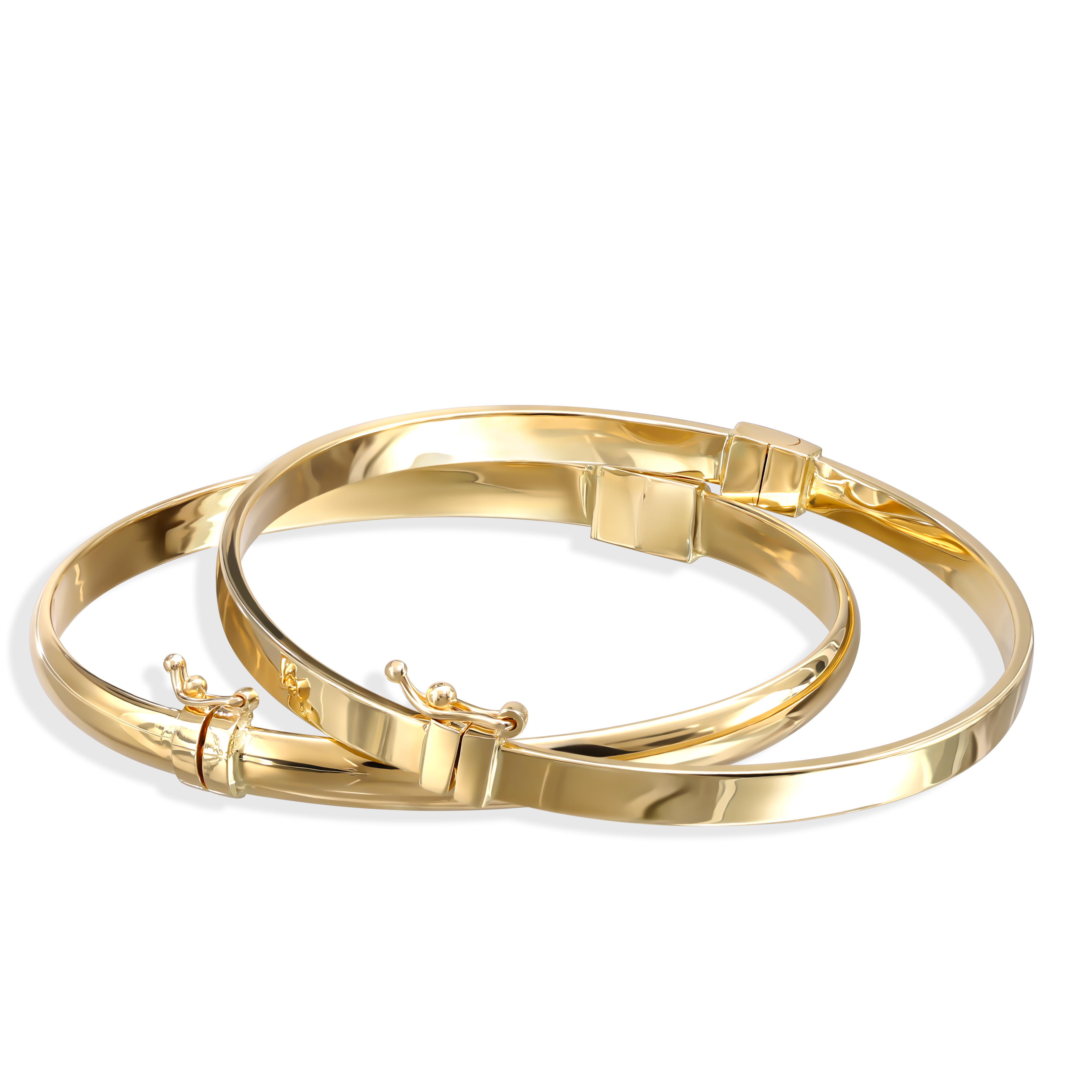 Złota sztywna bransoleta typu bangle, próba 585