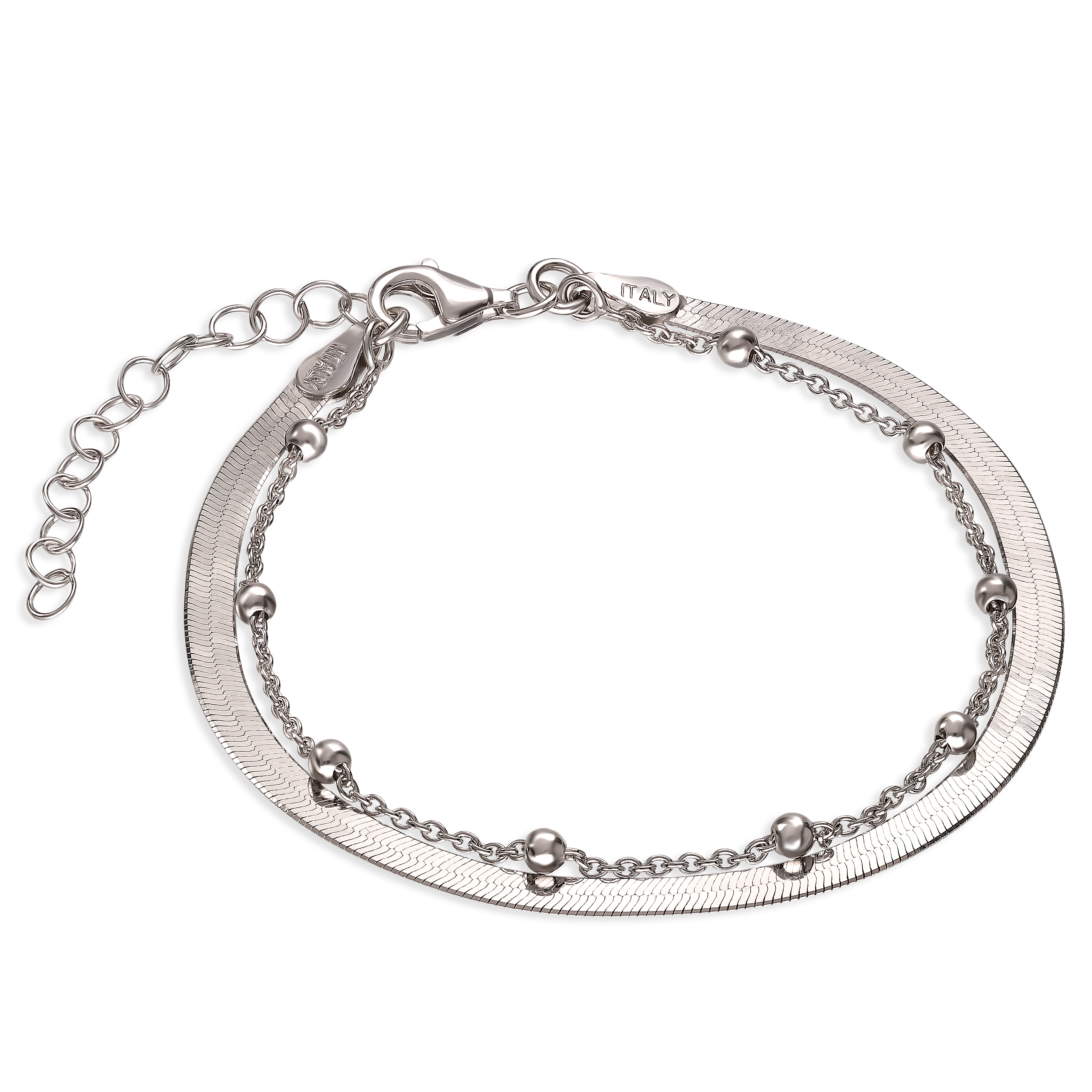 Bransoletka srebrna podwójna, próba 925