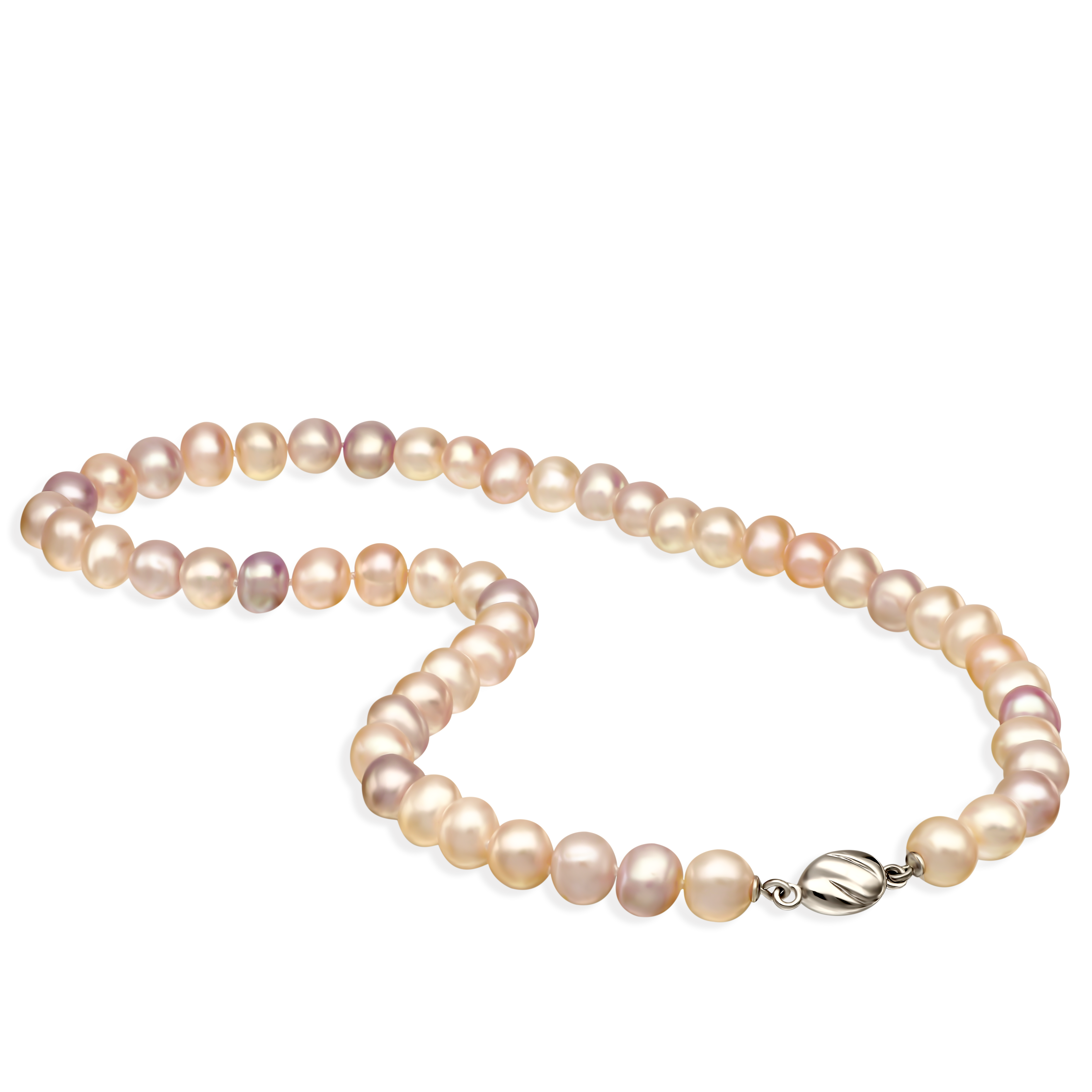 Naszyjnik ze srebrnym zapięciem z wielokolorowych pereł hodowanych, próba 925