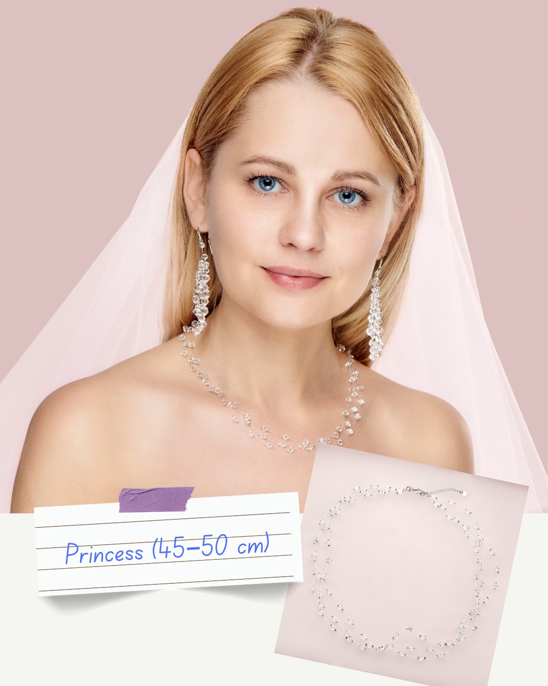 Panna młoda z naszyjnikiem typu princess