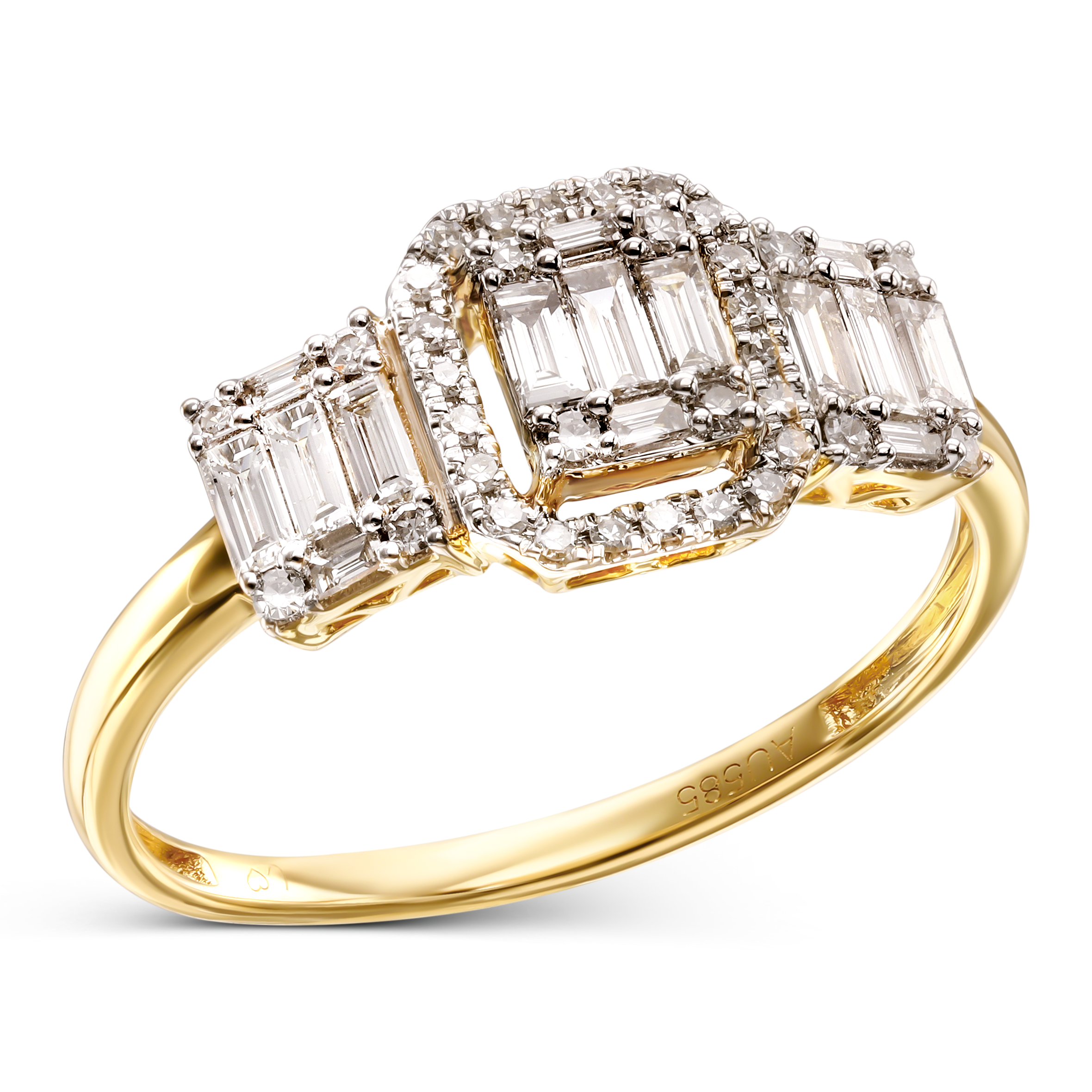 Pierścionek złoty z diamentami naturalnymi 0.44 ct, próba 585