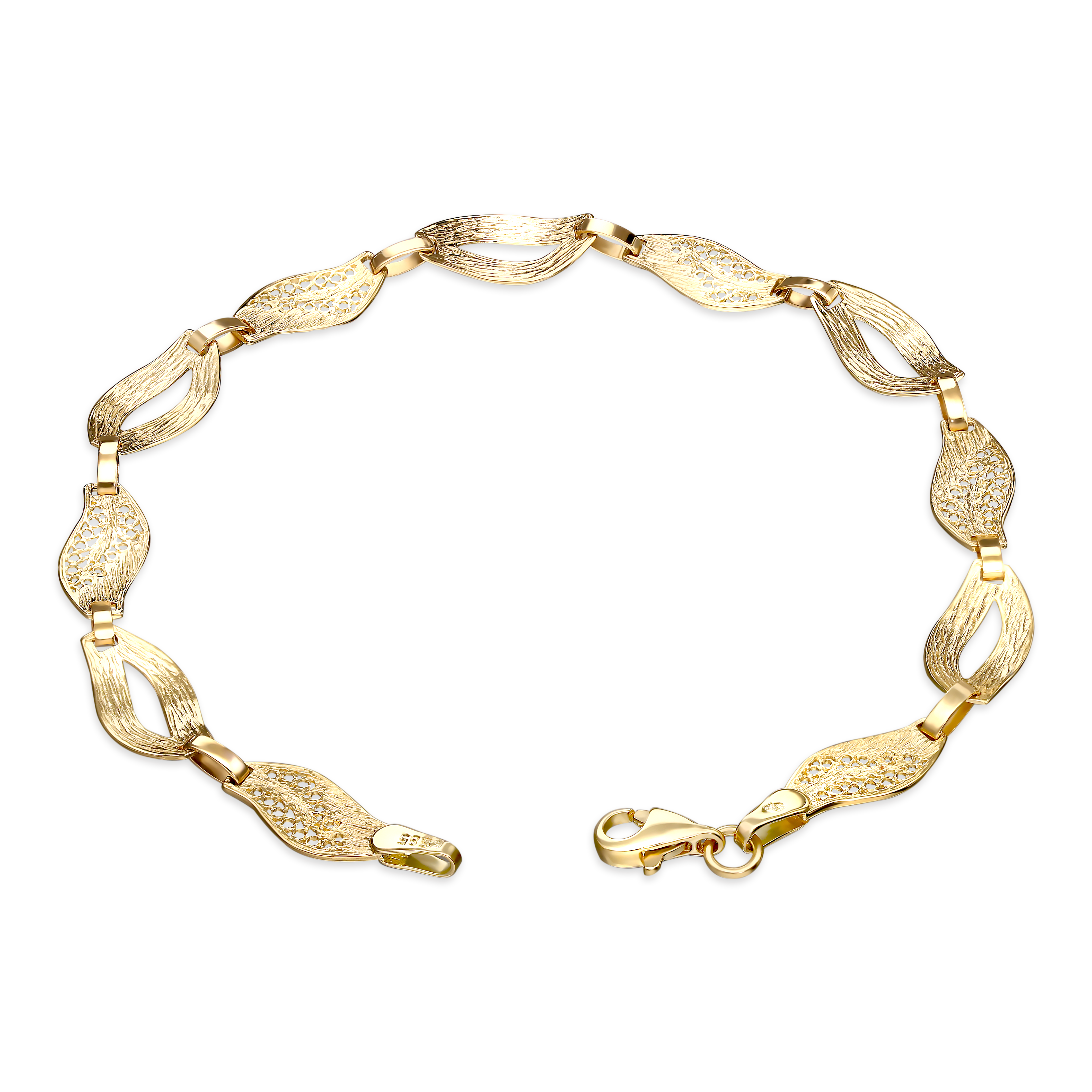 Bransoletka złota z ażurowym wzorem, próba 585