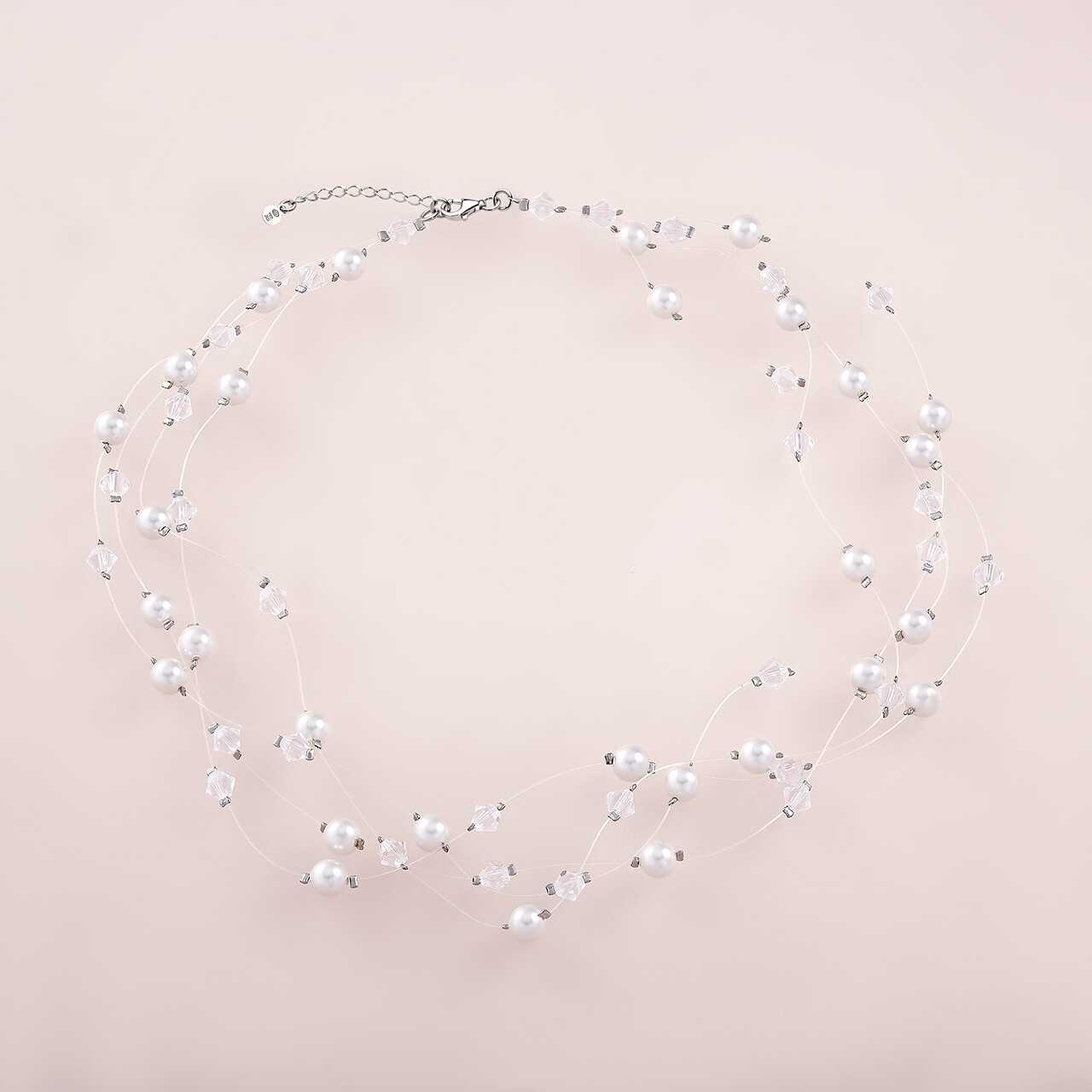 Naszyjnik ślubny Artemida z białymi perełkami