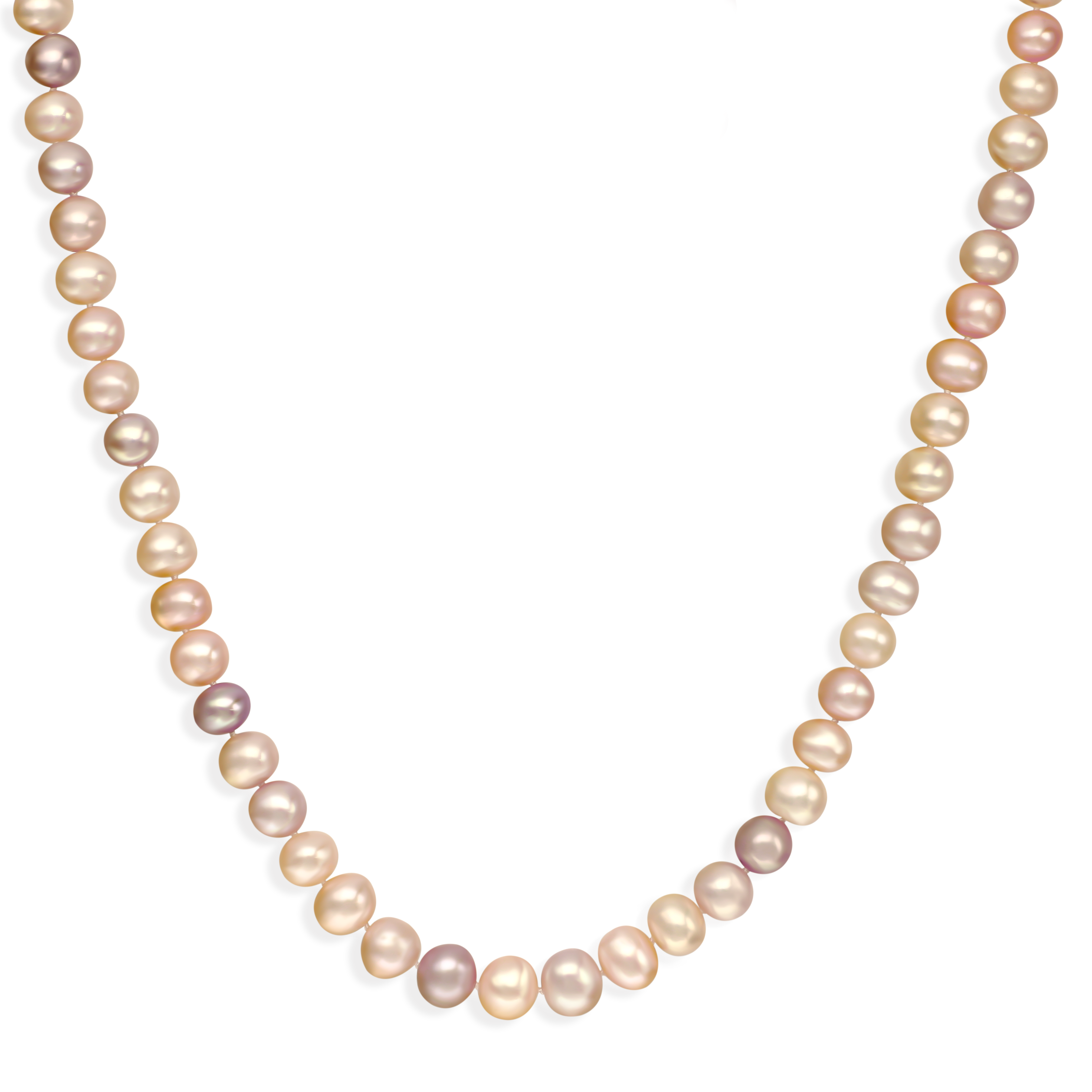 Naszyjnik ze srebrnym zapięciem z wielokolorowych pereł hodowanych, próba 925