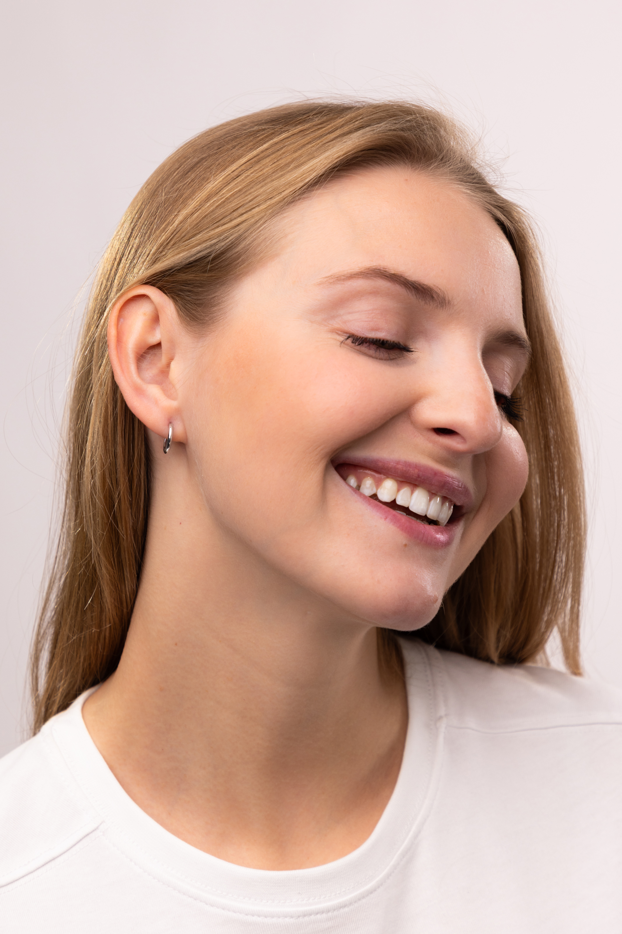 Kolczyki z białego złota kółeczka 12 mm, próba 585