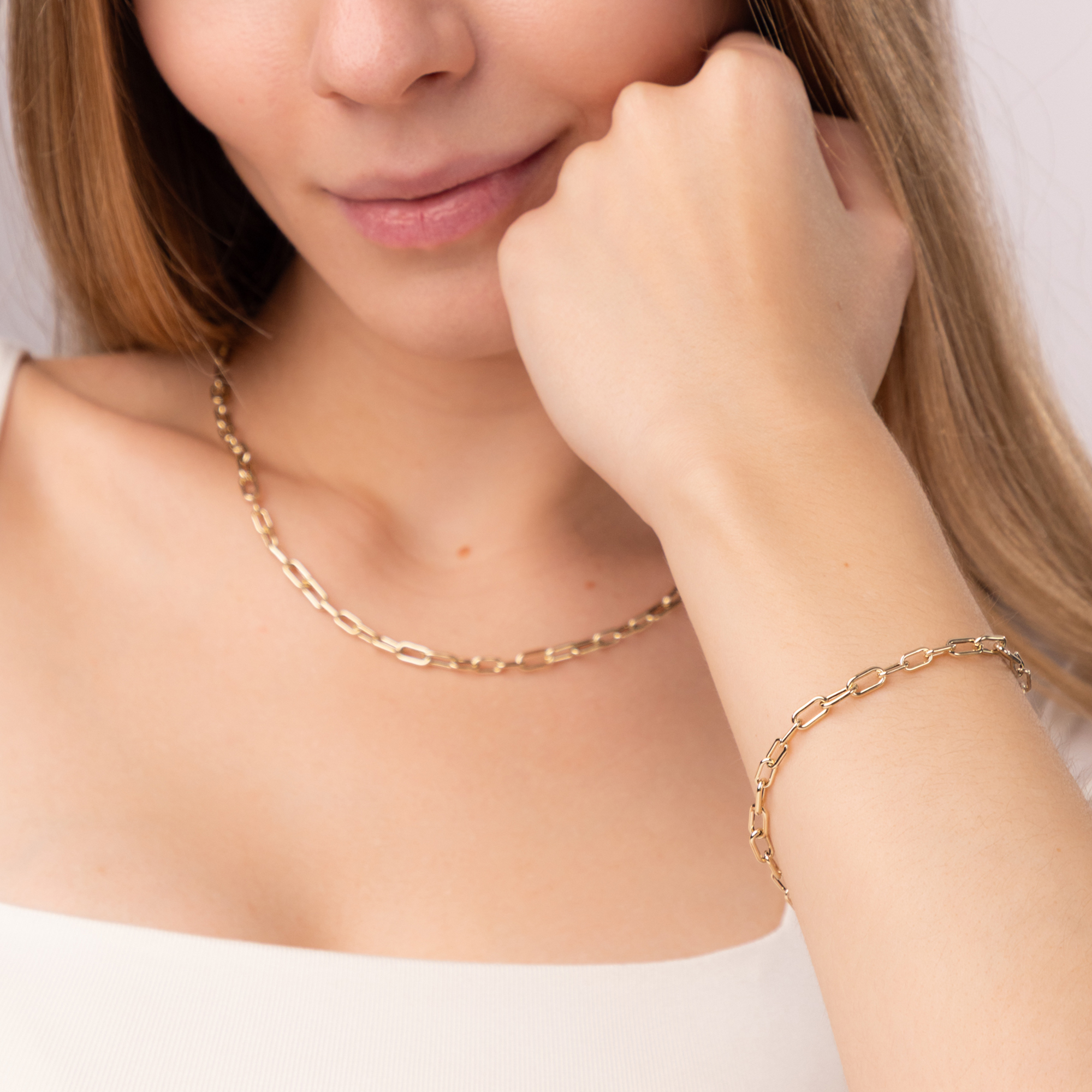 Bransoleta złota w splocie ankier, długość 20 cm, próba 585