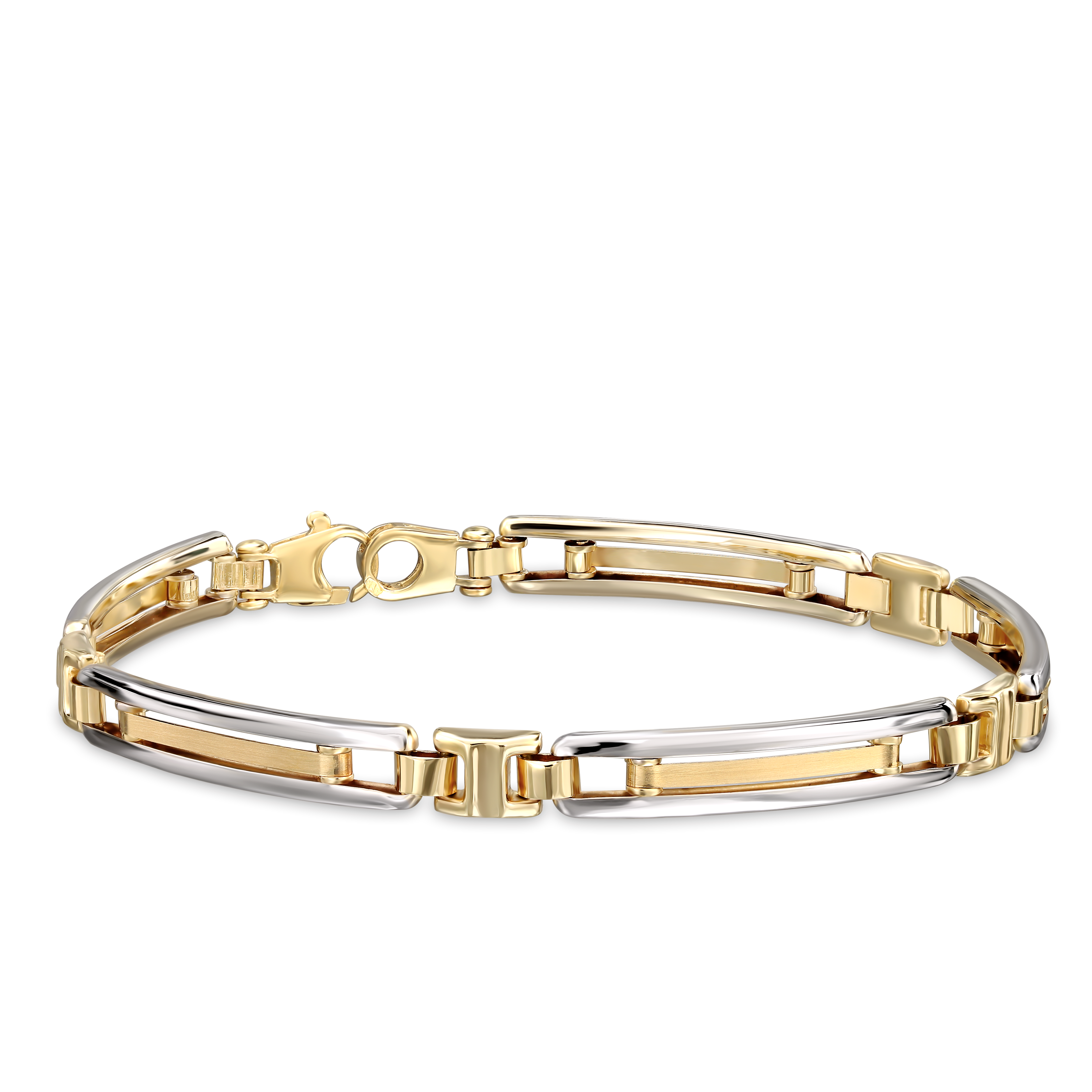 Bransoleta złota z rodowanymi zdobieniami, próba 585