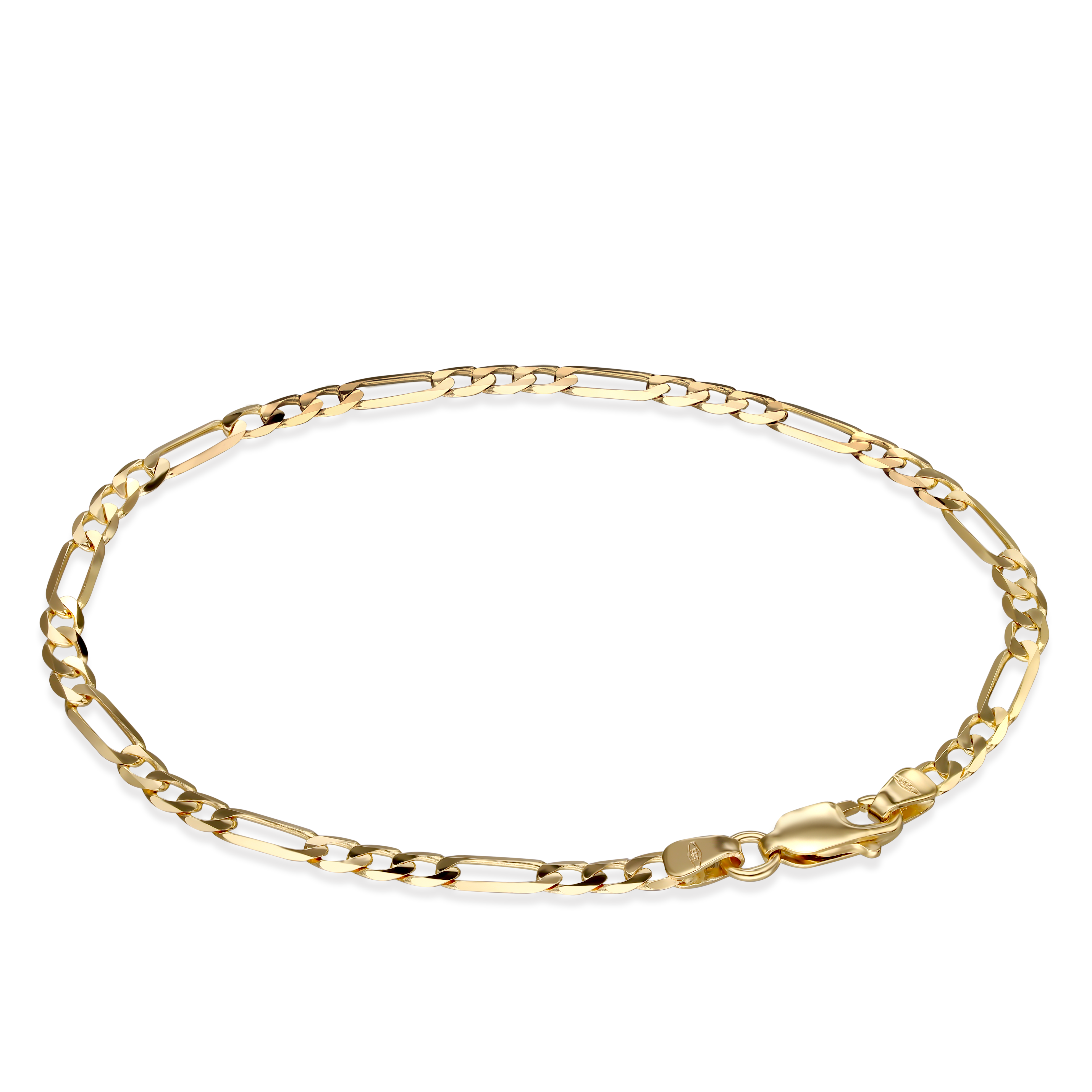 Bransoletka złota splot figaro pełny, szerokość 3 mm, próba 585