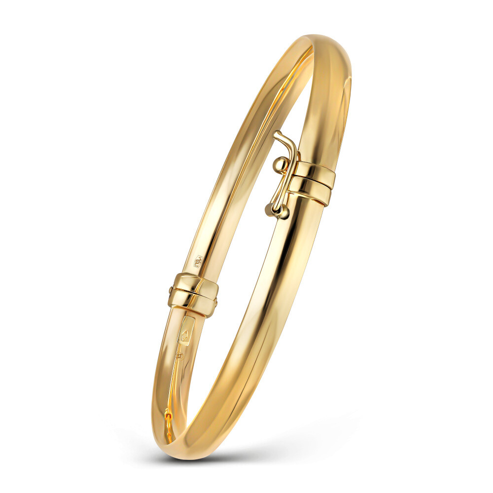 Złota sztywna bransoleta koło, próba 585