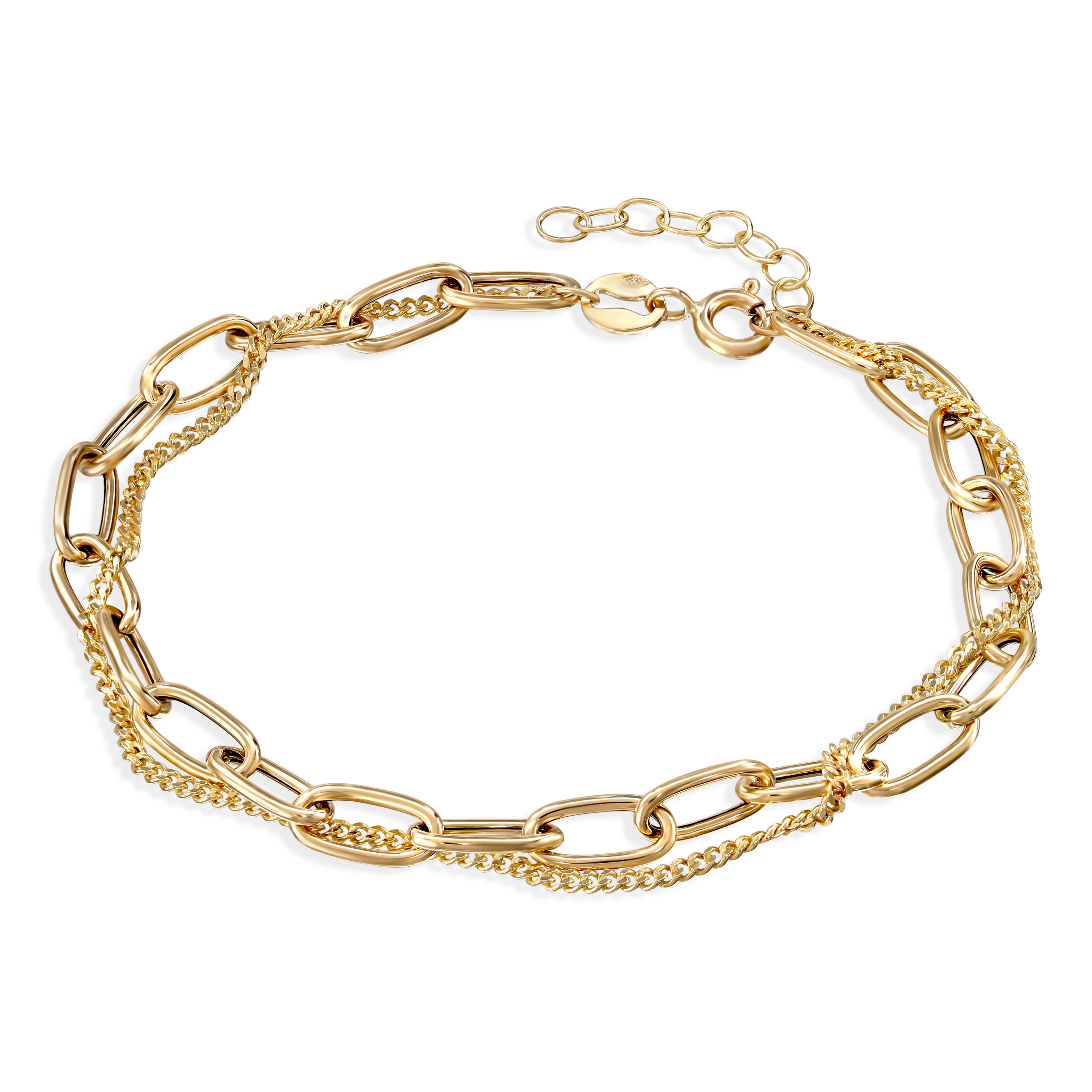 Bransoletka złota na podwójnym łańcuszku, próba 585