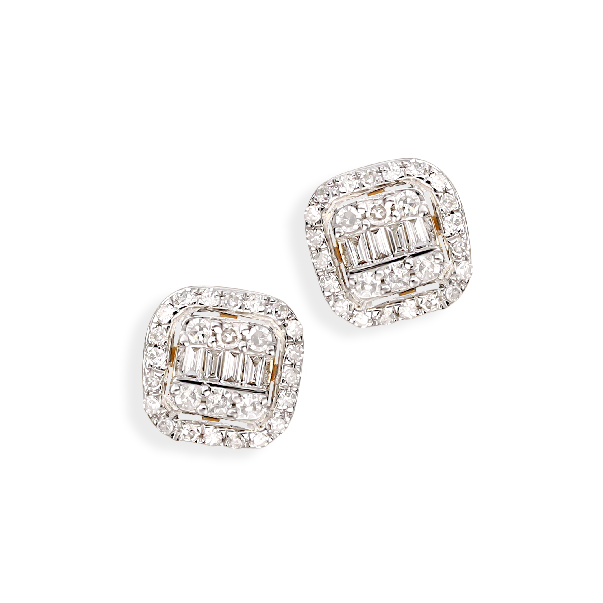 Kolczyki złote sztyfty z diamentami naturalnymi 0.21 ct, próba 585