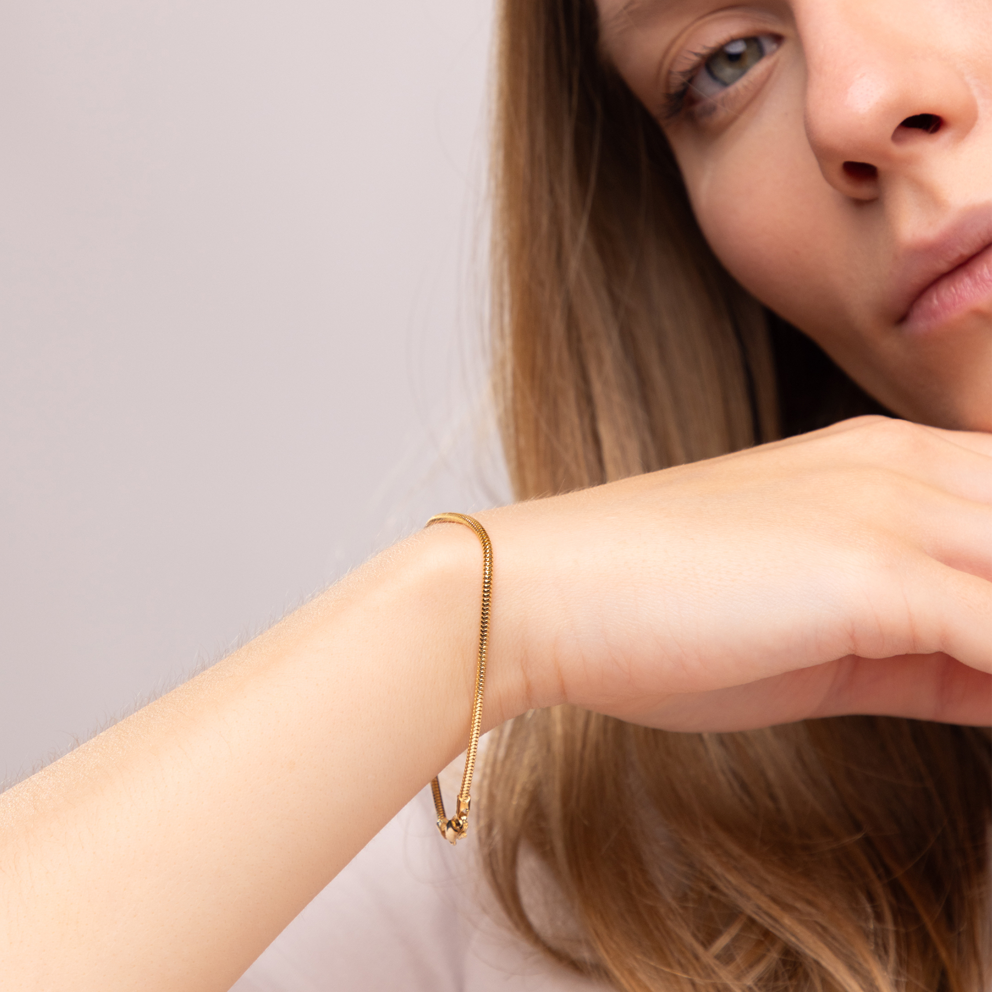 Bransoleta złota damska snake, długość 19 cm, próba 585