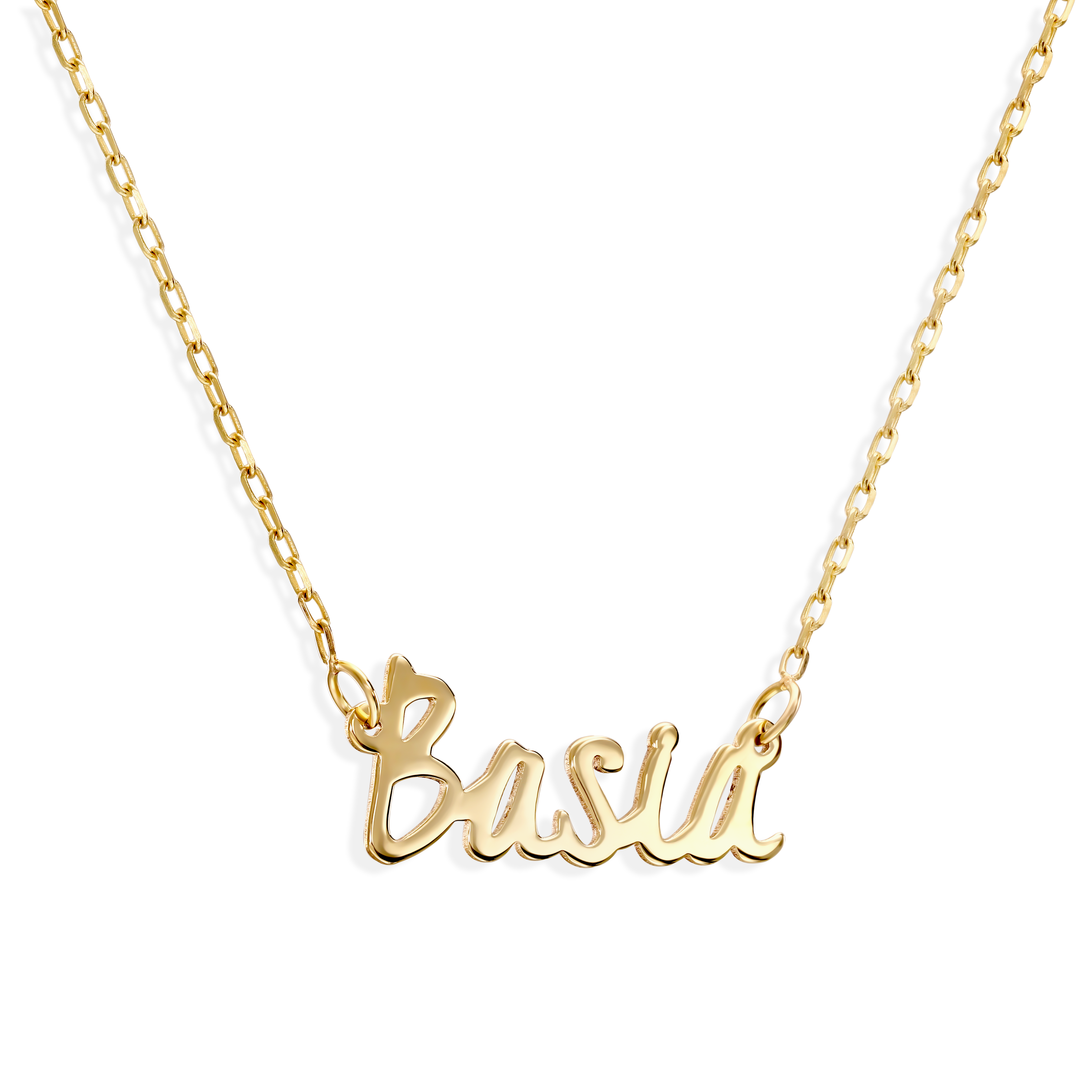 Naszyjnik złoty z imieniem Basia, próba 585