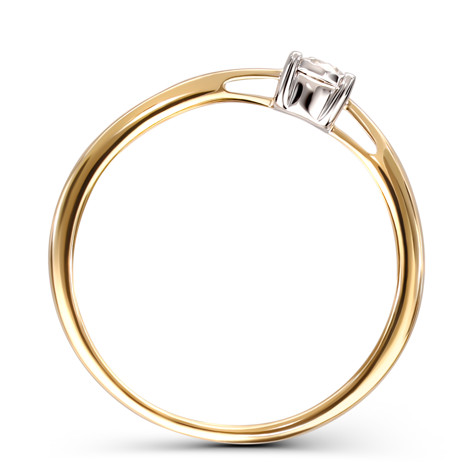 Pierścionek złoty z diamentem naturalnym 0.07 ct, próba 585