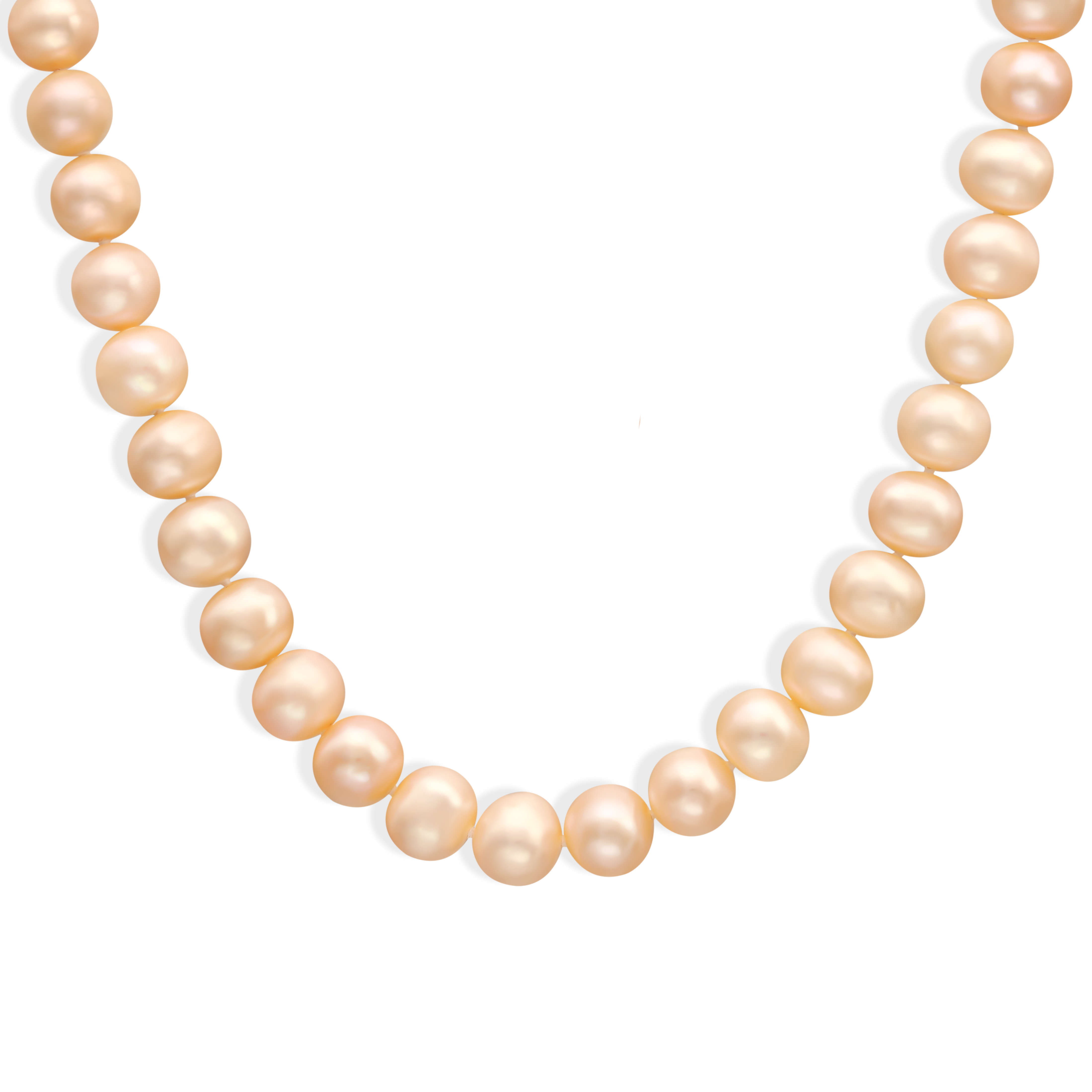 Naszyjnik z beżowych pereł hodowanych 50 cm, zapięcie srebrne pr. 925