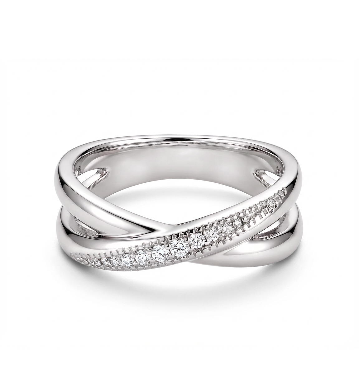 Pierścionek srebrny z cyrkoniami, pr.925