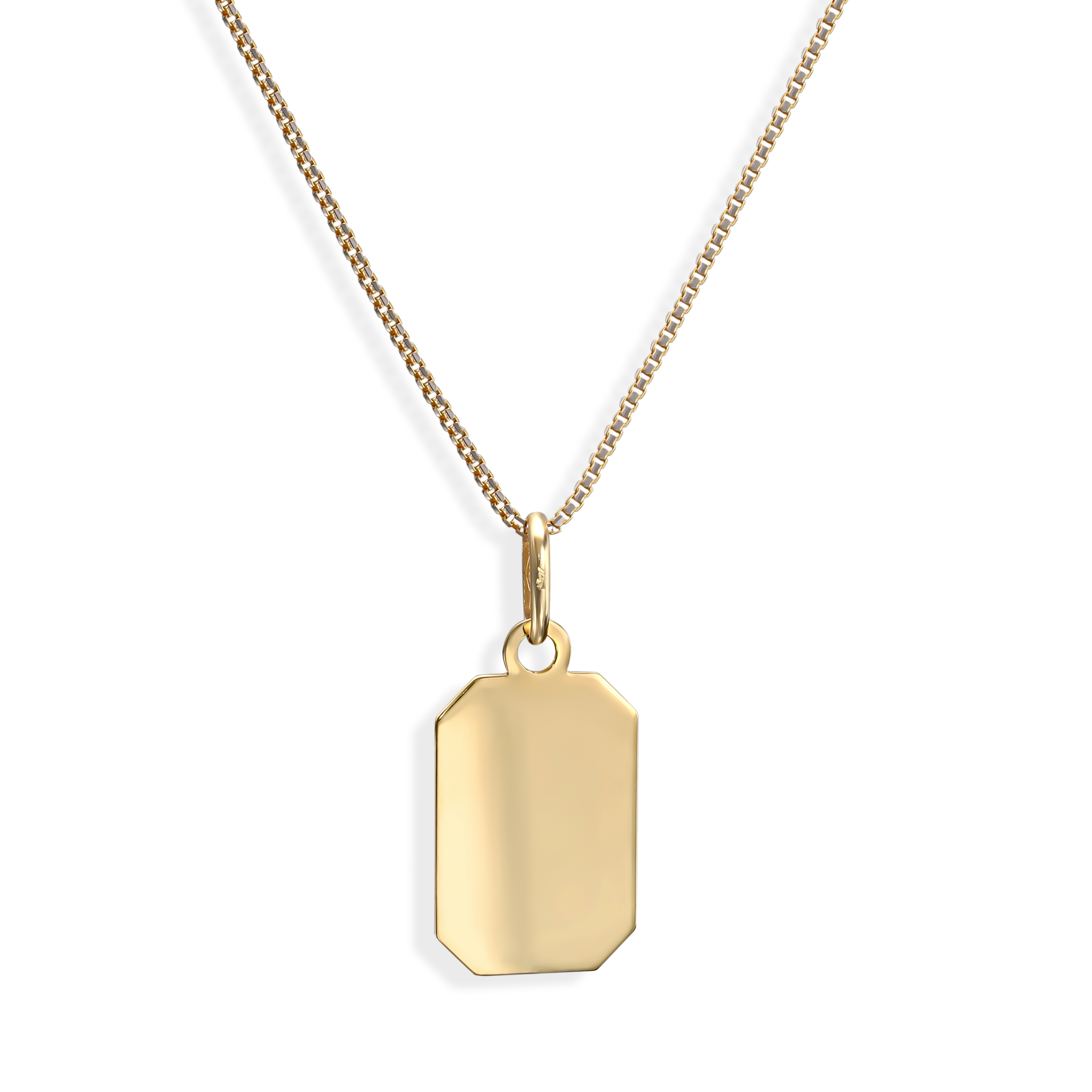 Złota zawieszka z satynowanym paskiem, próba 585