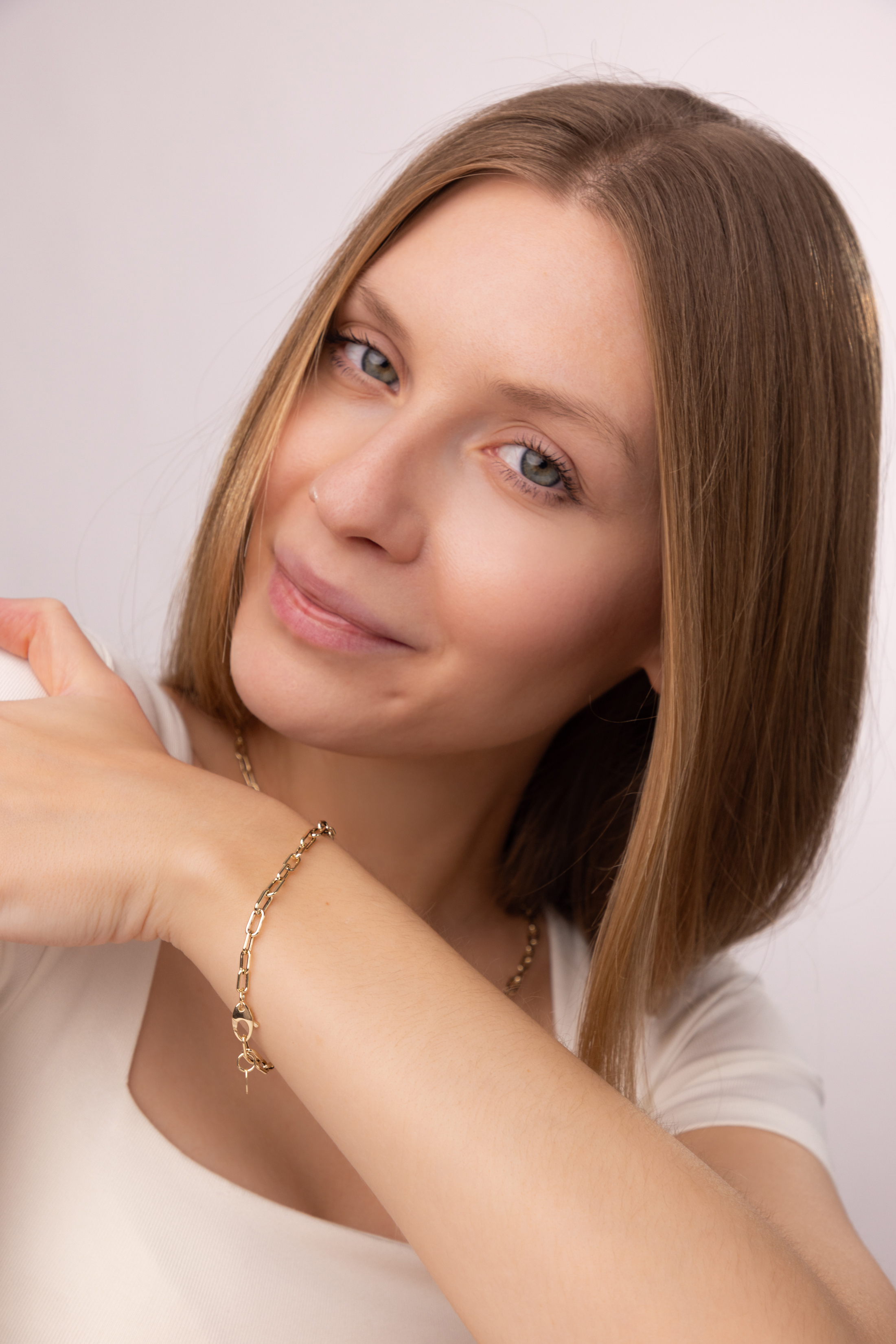 Bransoleta złota w splocie ankier, długość 20 cm, próba 585