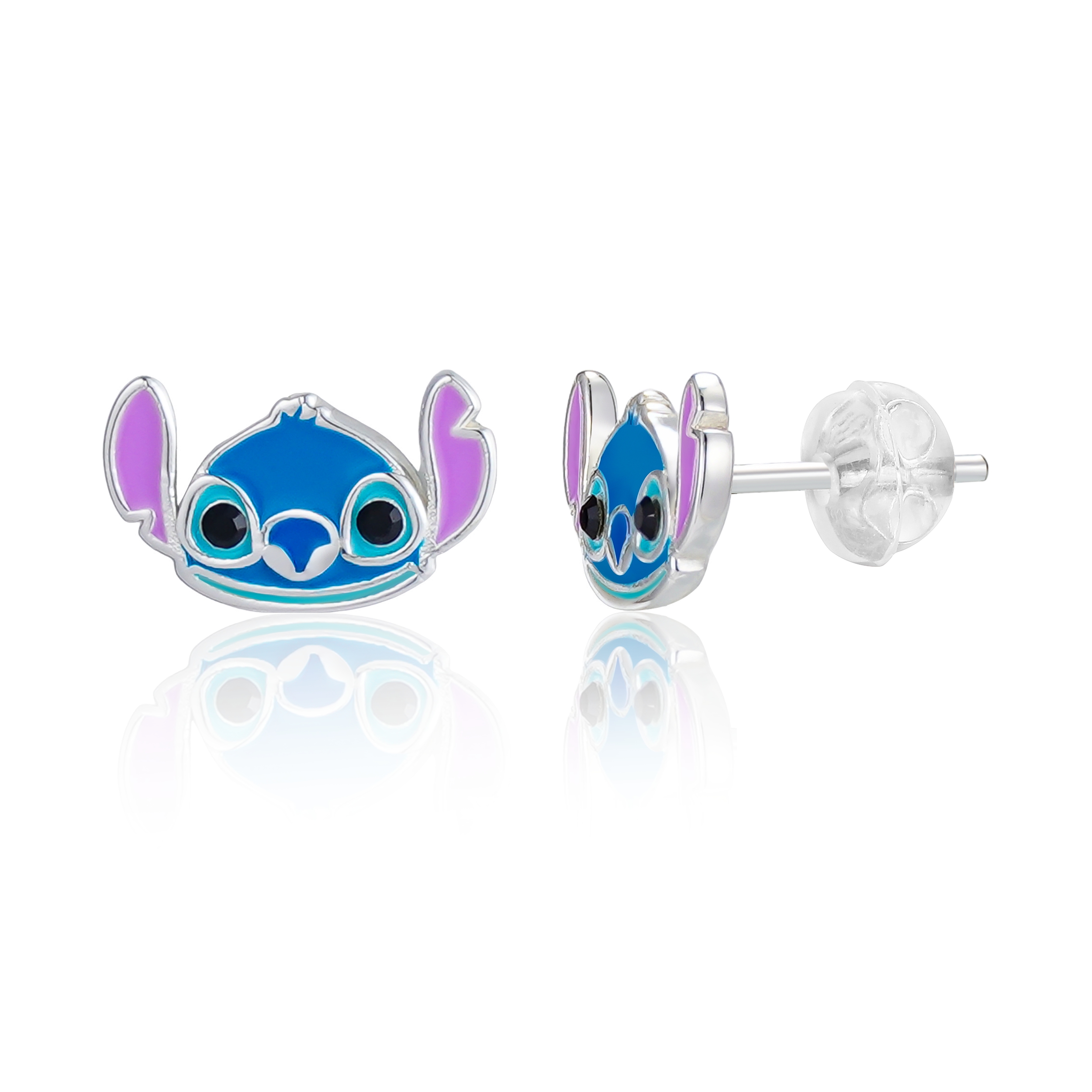 Srebrne kolczyki sztyfty Stitch, próba 925