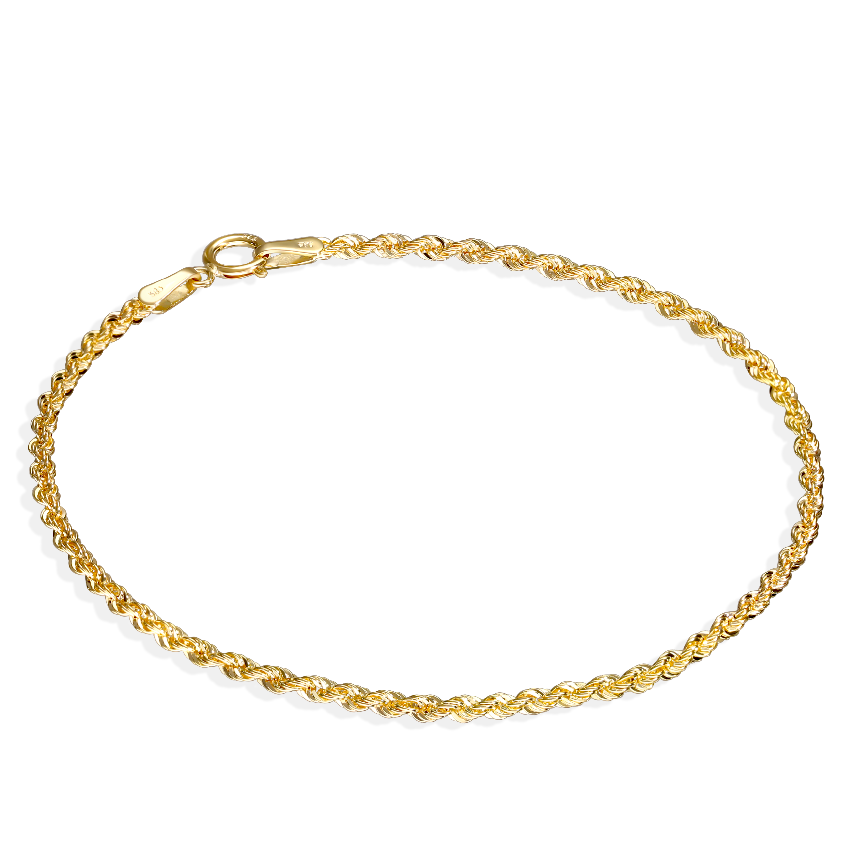 Bransoletka złota splot kordel, długość 18 cm, próba 585