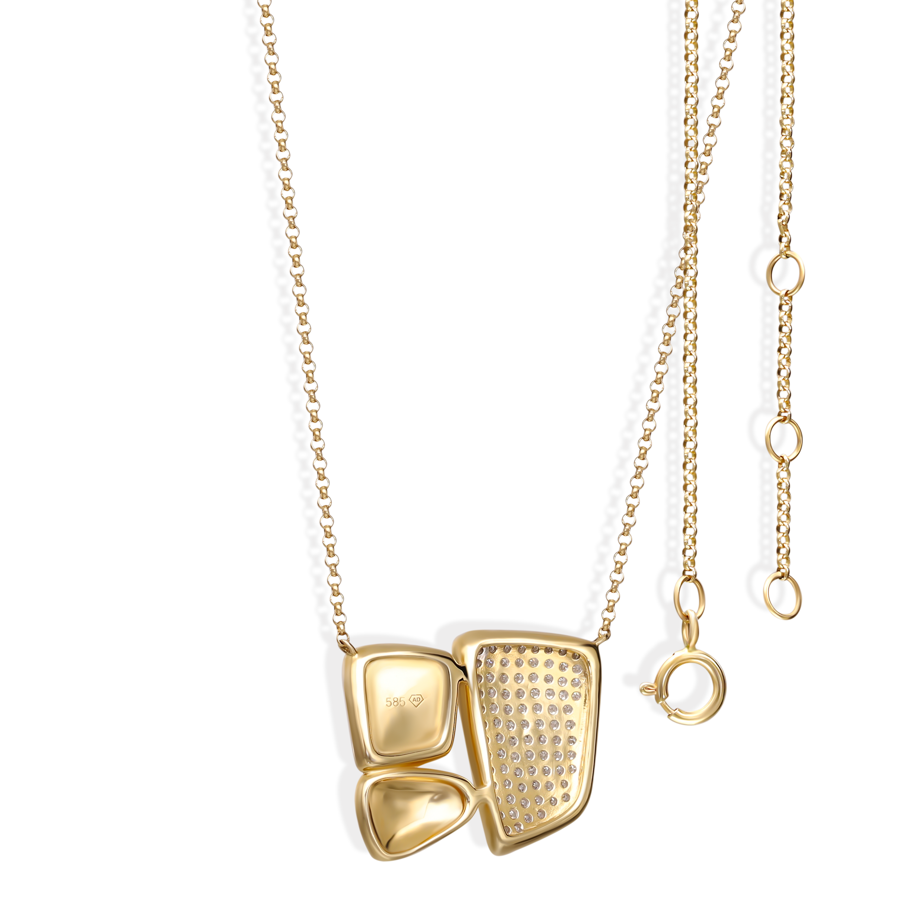 Naszyjnik z ozdobną zawieszką z diamentami naturalnymi 0.33 ct, próba 585