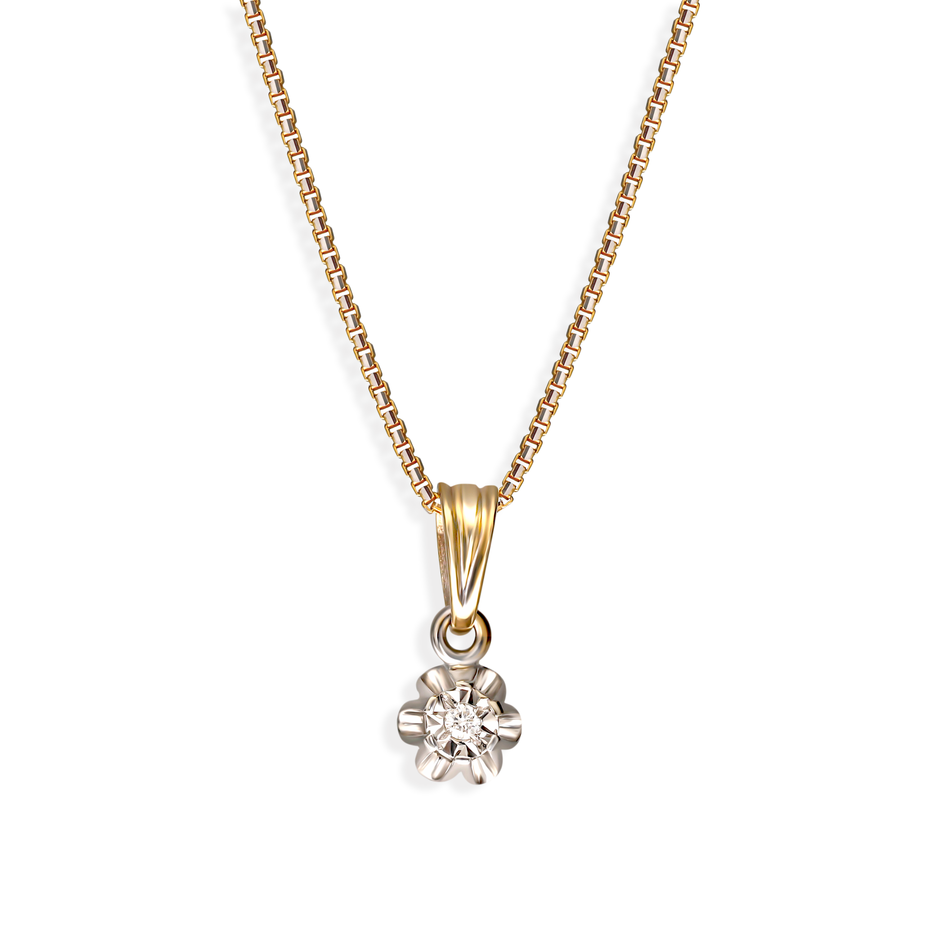Zawieszka złota z diamentem naturalnym 0.015 ct, próba 585