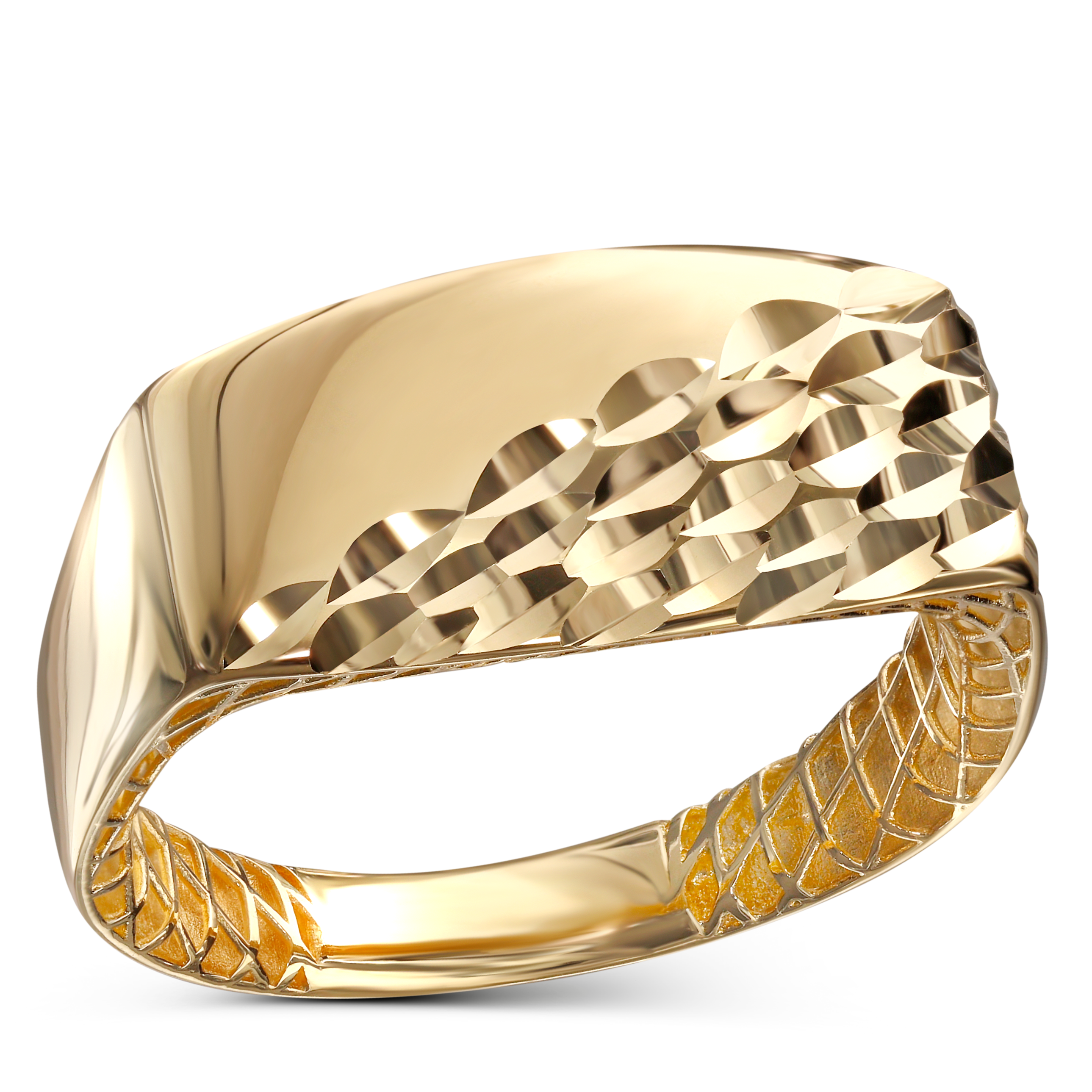 Sygnet złoty męski z dekoracyjną koroną, rozmiar 21, próba 585