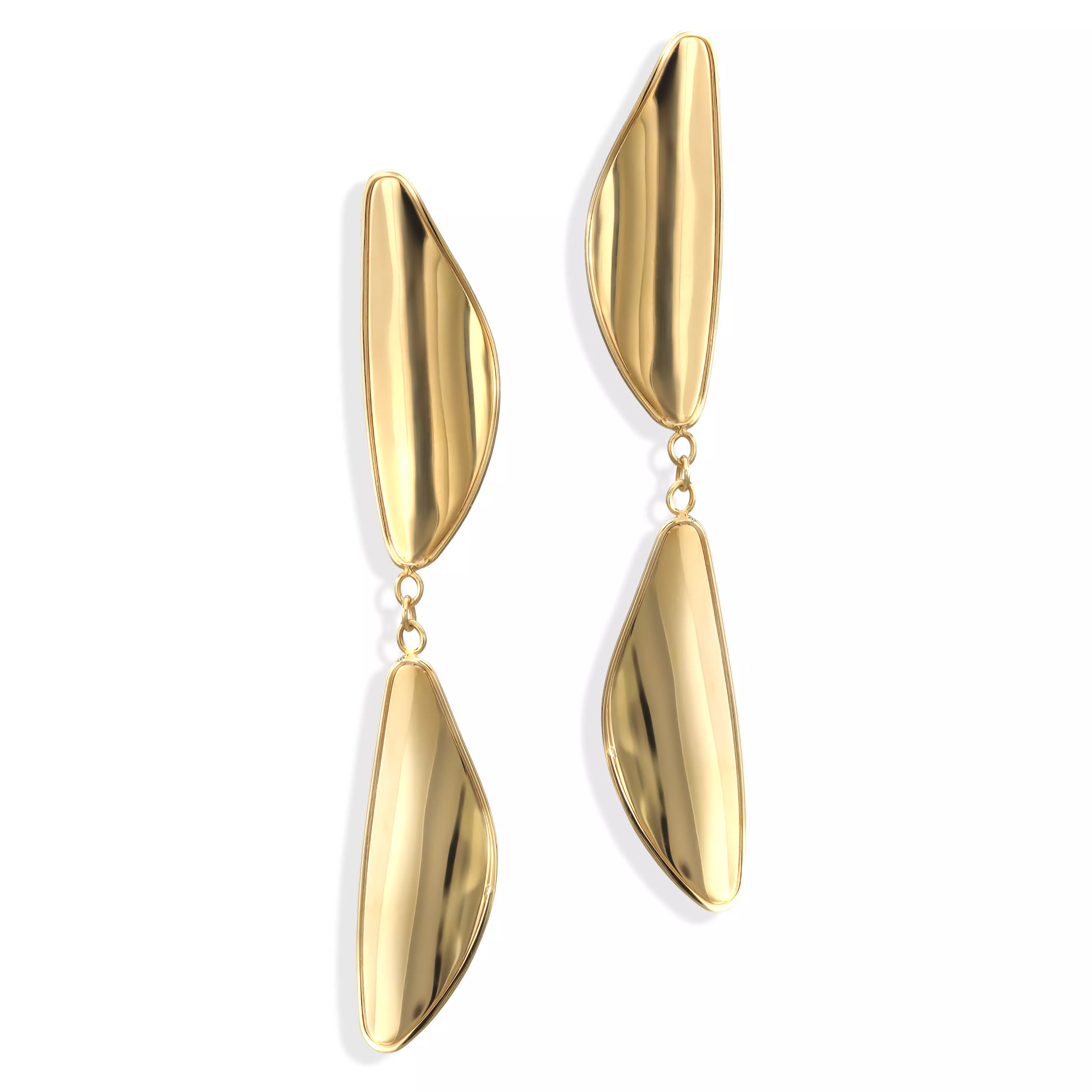 Minimalistyczne długie kolczyki złote wiszące, próba 585