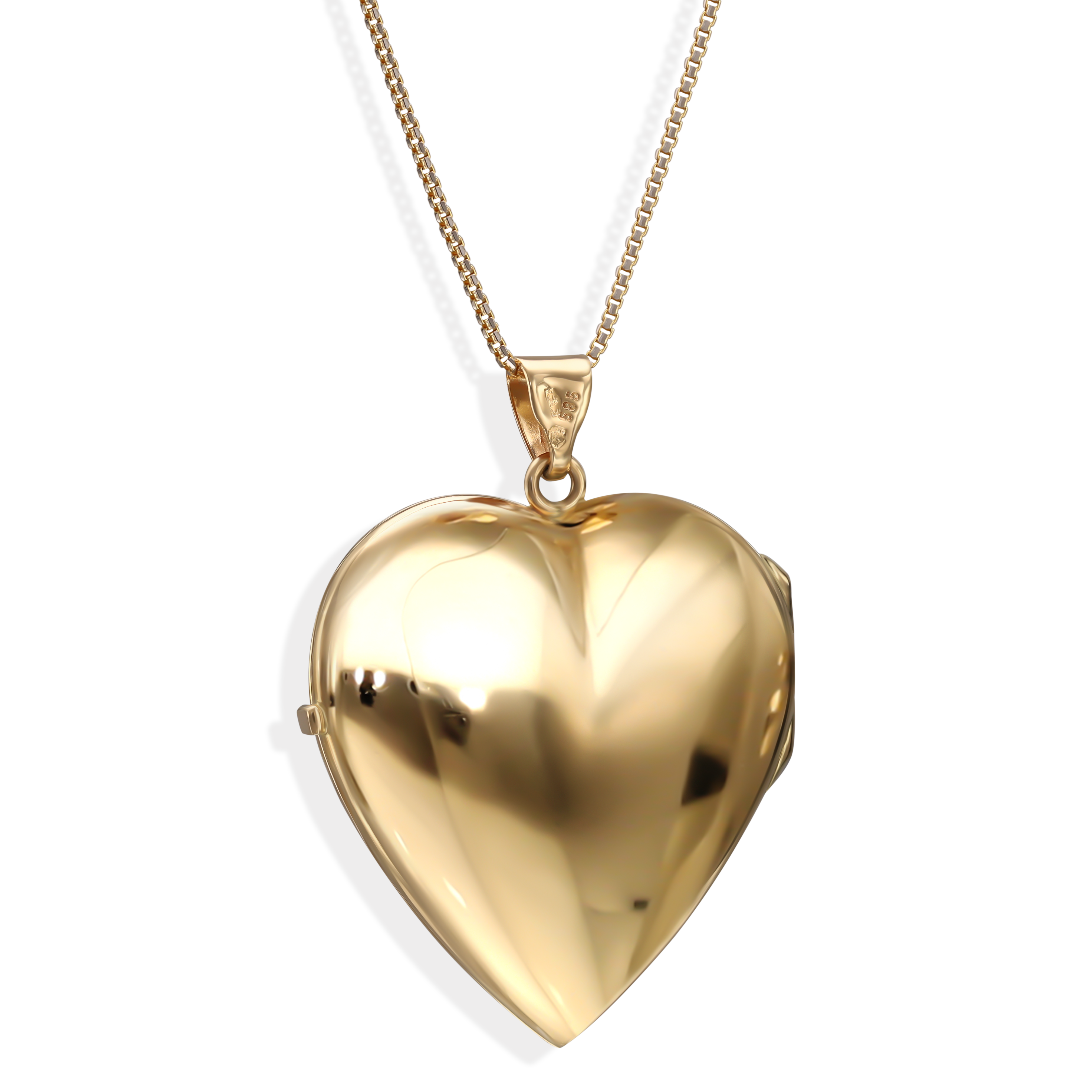 Złota zawieszka puzderko w kształcie serca z motywem kwiatowym, próba 585