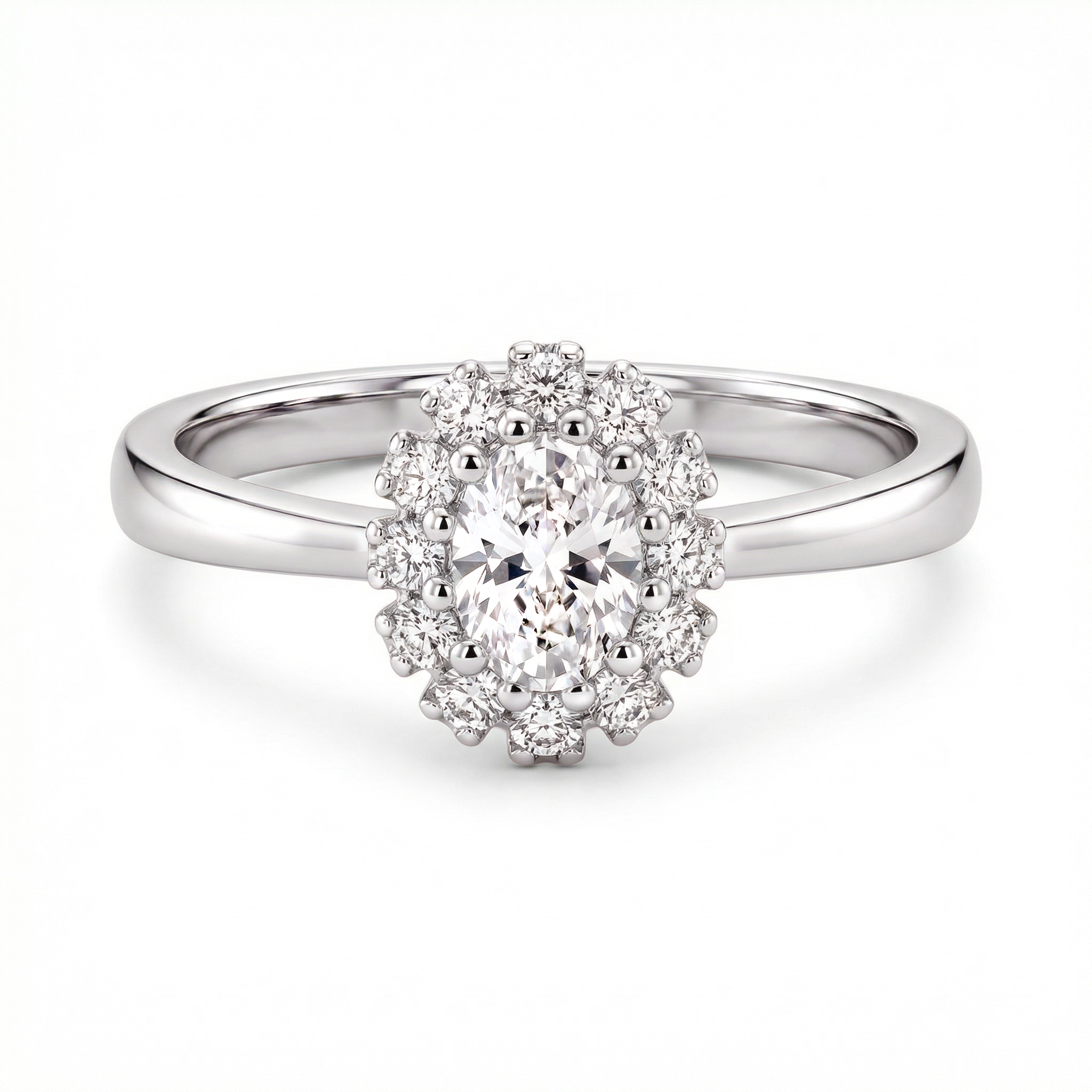 Klasyczny pierścionek srebrny z białą cyrkonią, próba 925