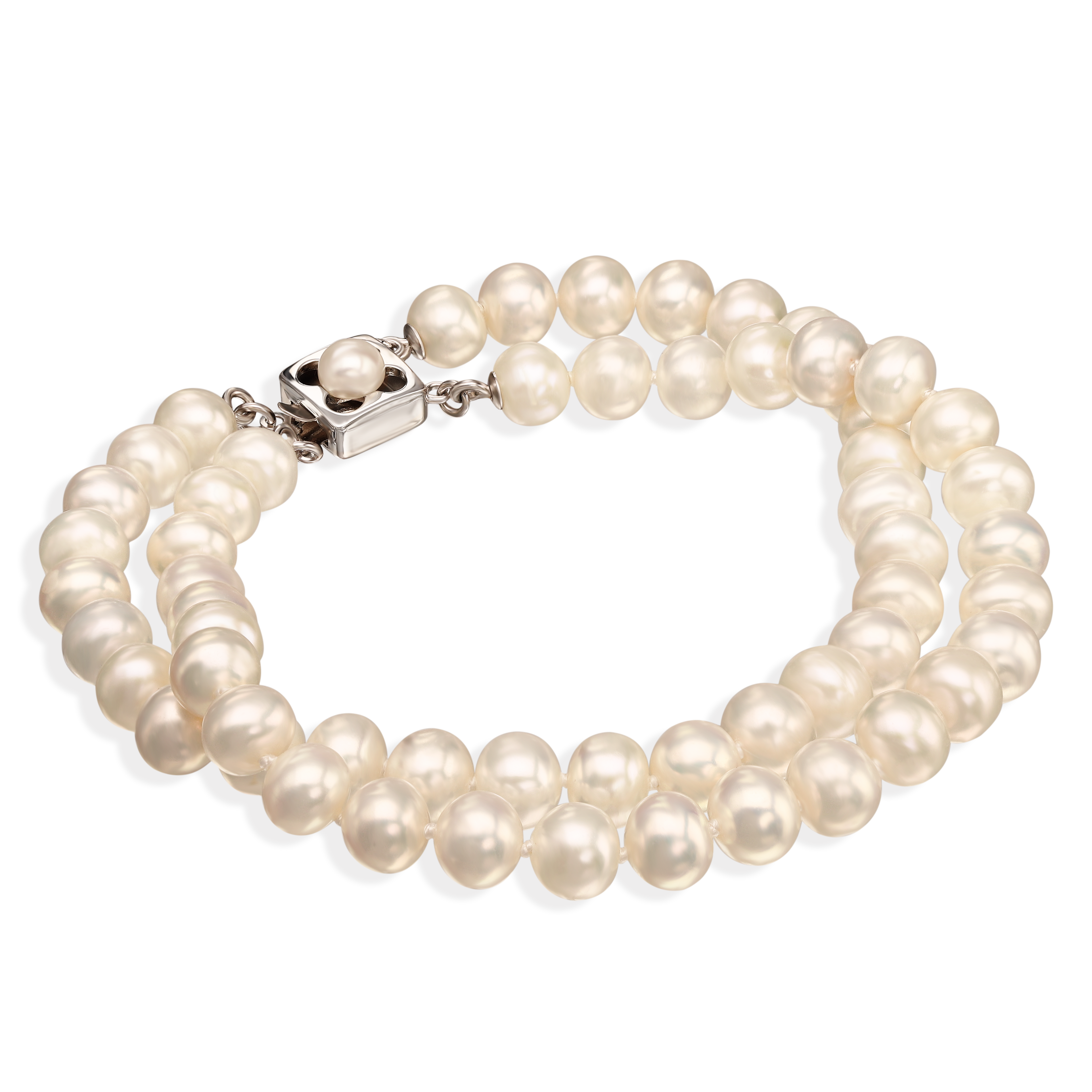 Srebrna bransoleta z 58 perłami słodkowodnymi, próba 925