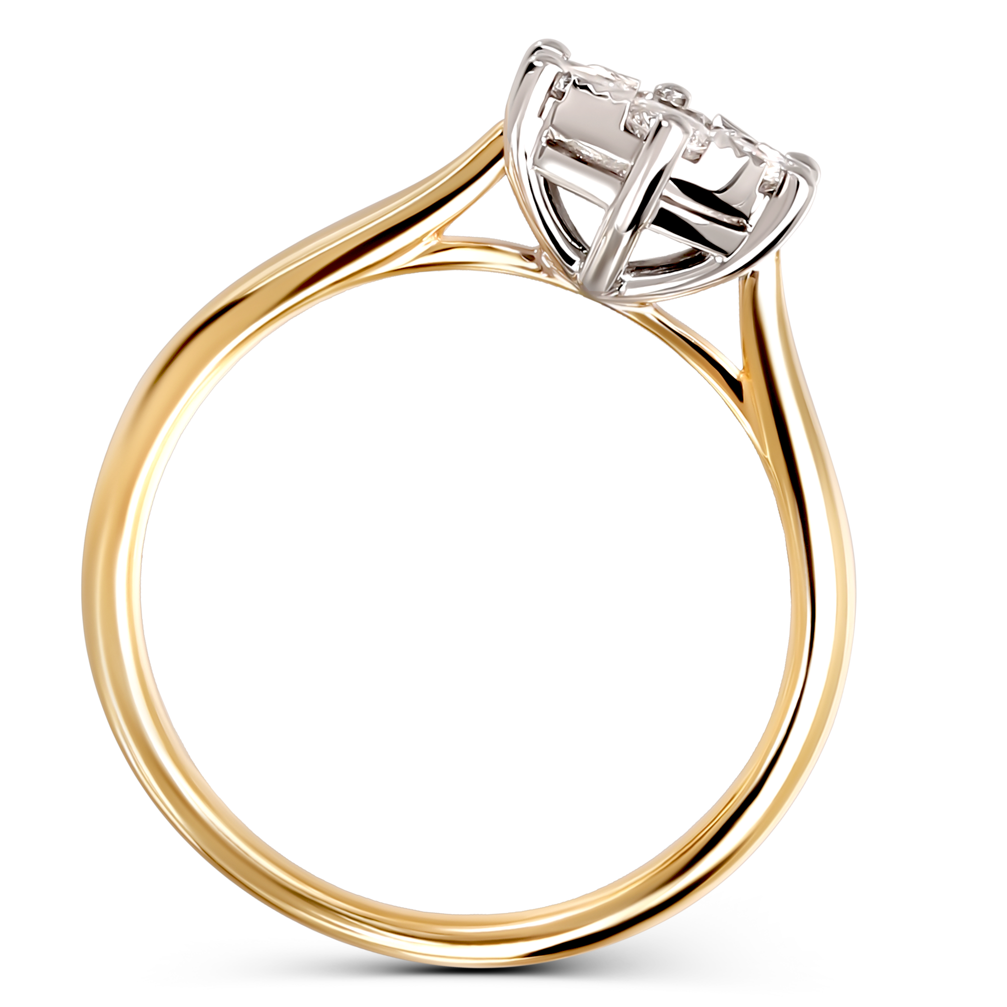 Pierścionek złoty z diamentami naturalnymi 0.62 ct, próba 585